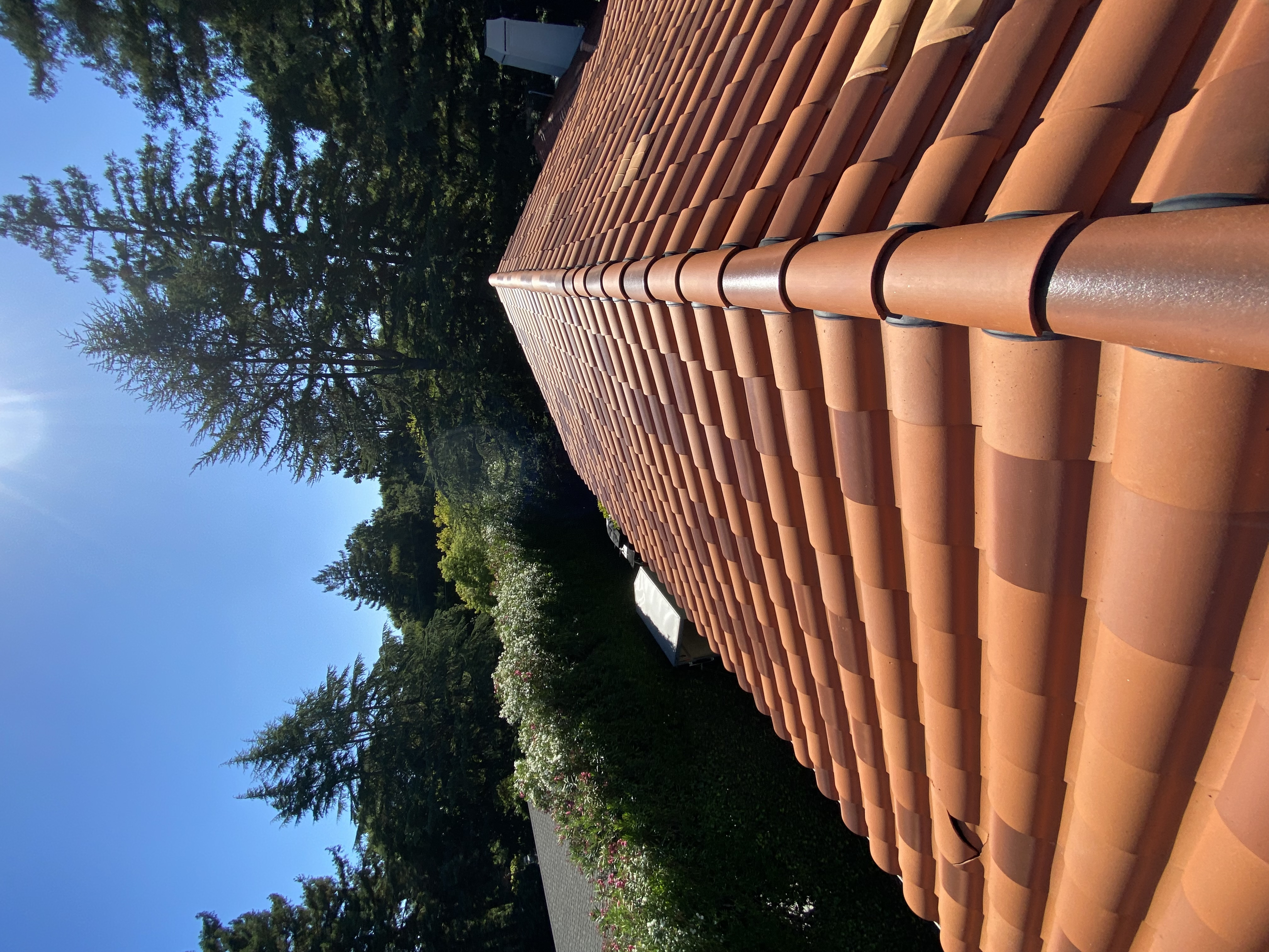 After — Atherton Spanish tile roof after soft wash, tile intact and undamaged