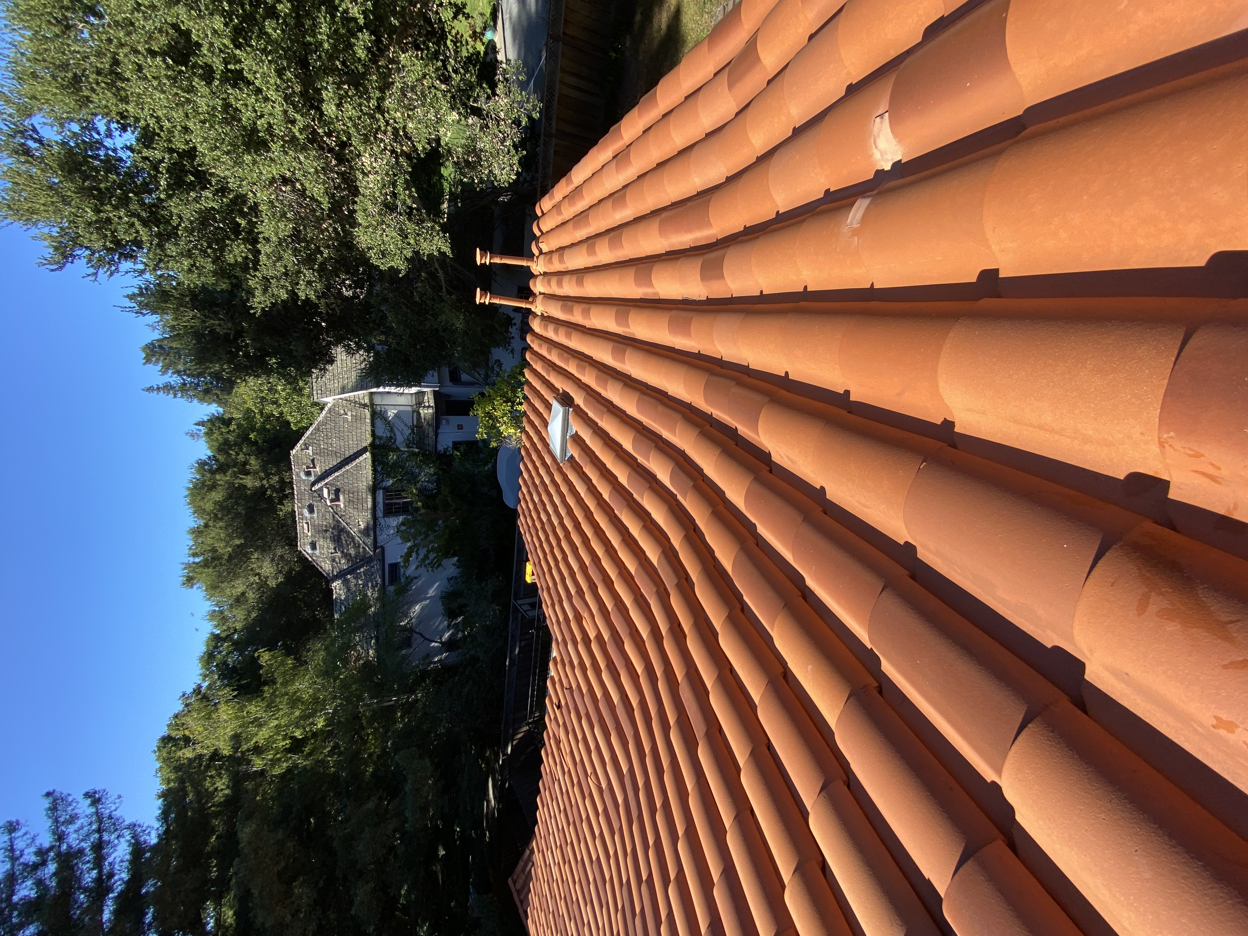 After — Atherton tile roof surface clean, biological growth eliminated