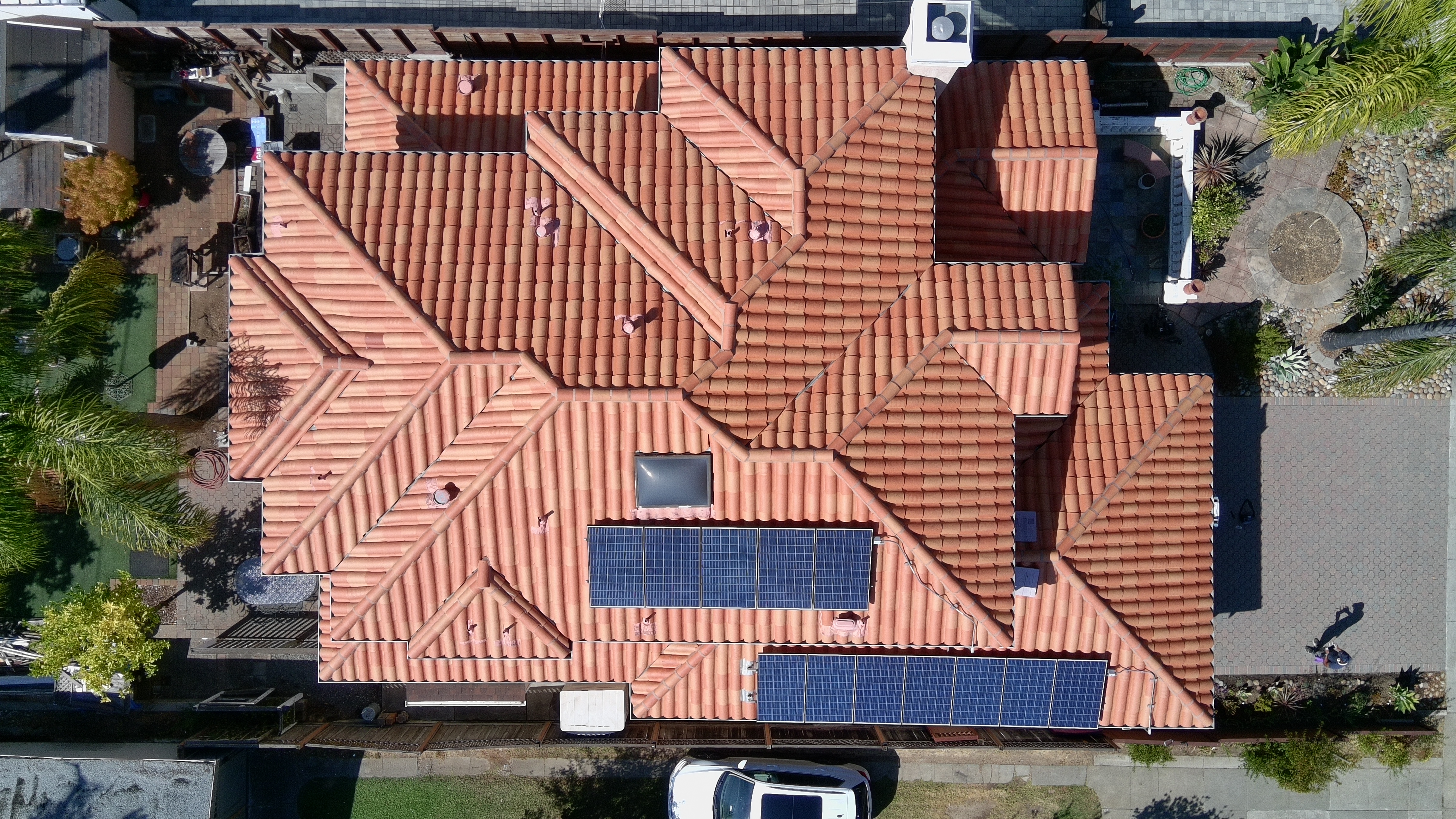 After — Burlingame terracotta tile roof clear of algae and biological staining