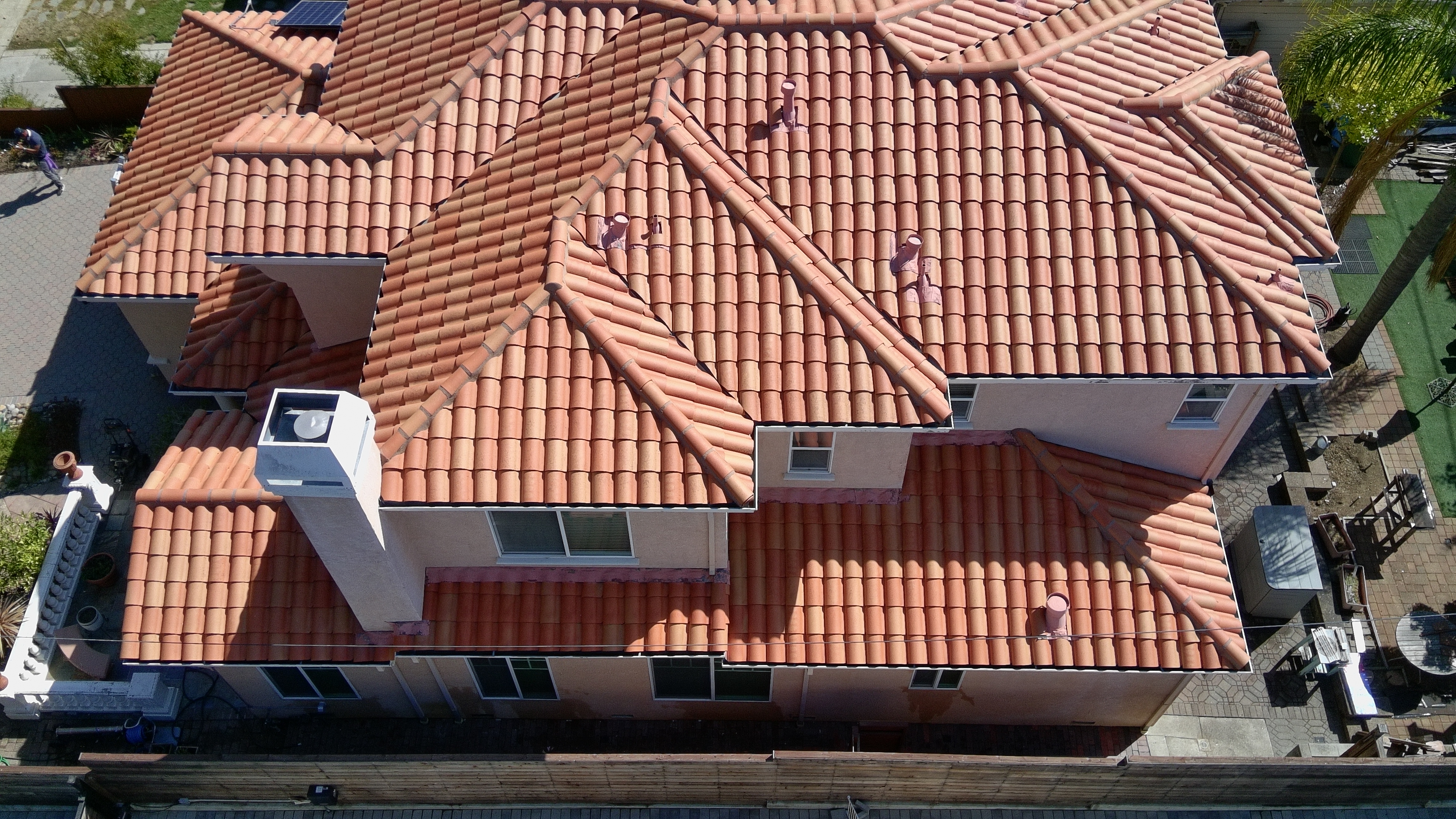 After — Burlingame terracotta tile surface clean and intact after soft wash