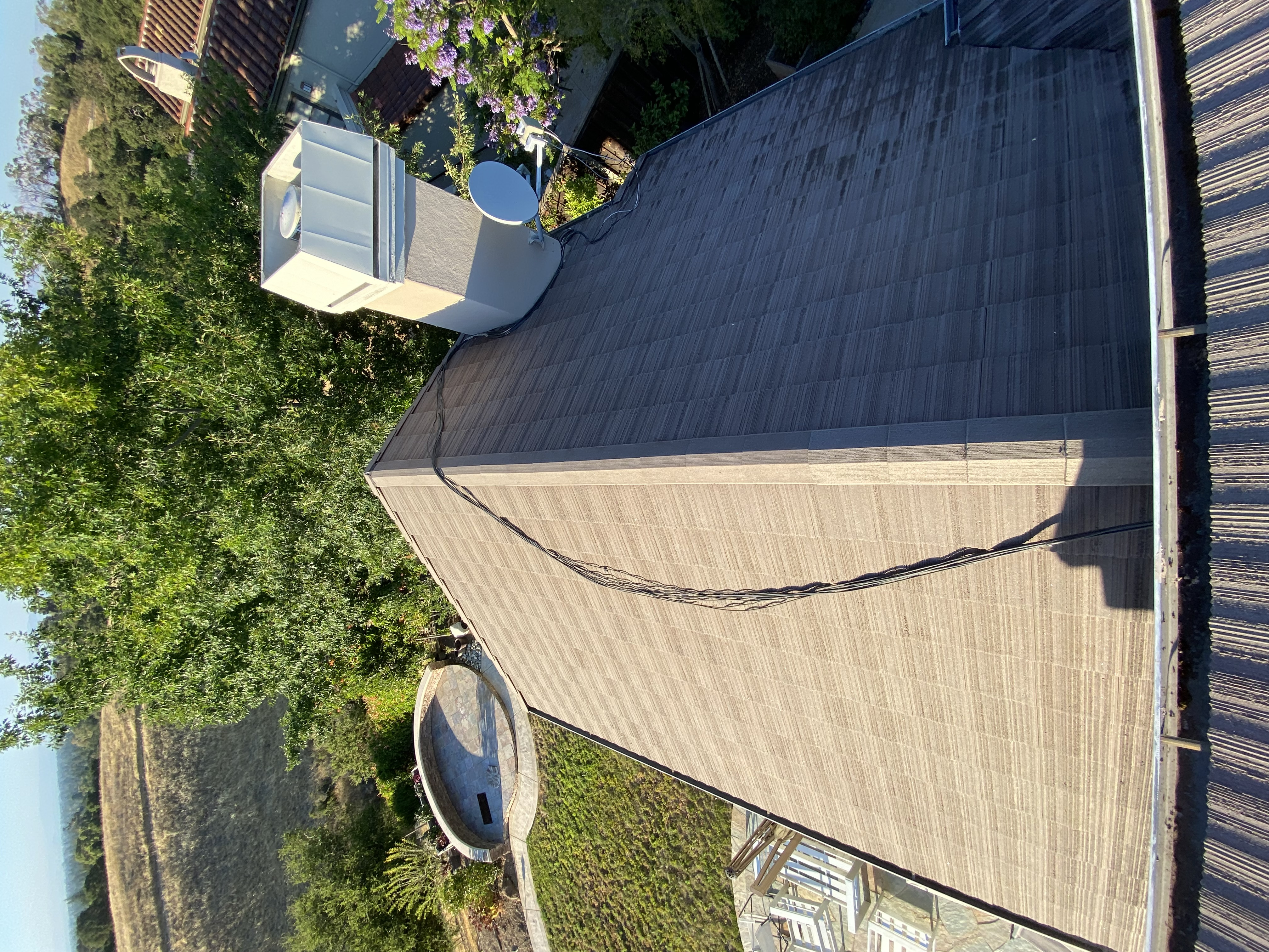 After — Cupertino flat concrete tile roof overview after cleaning