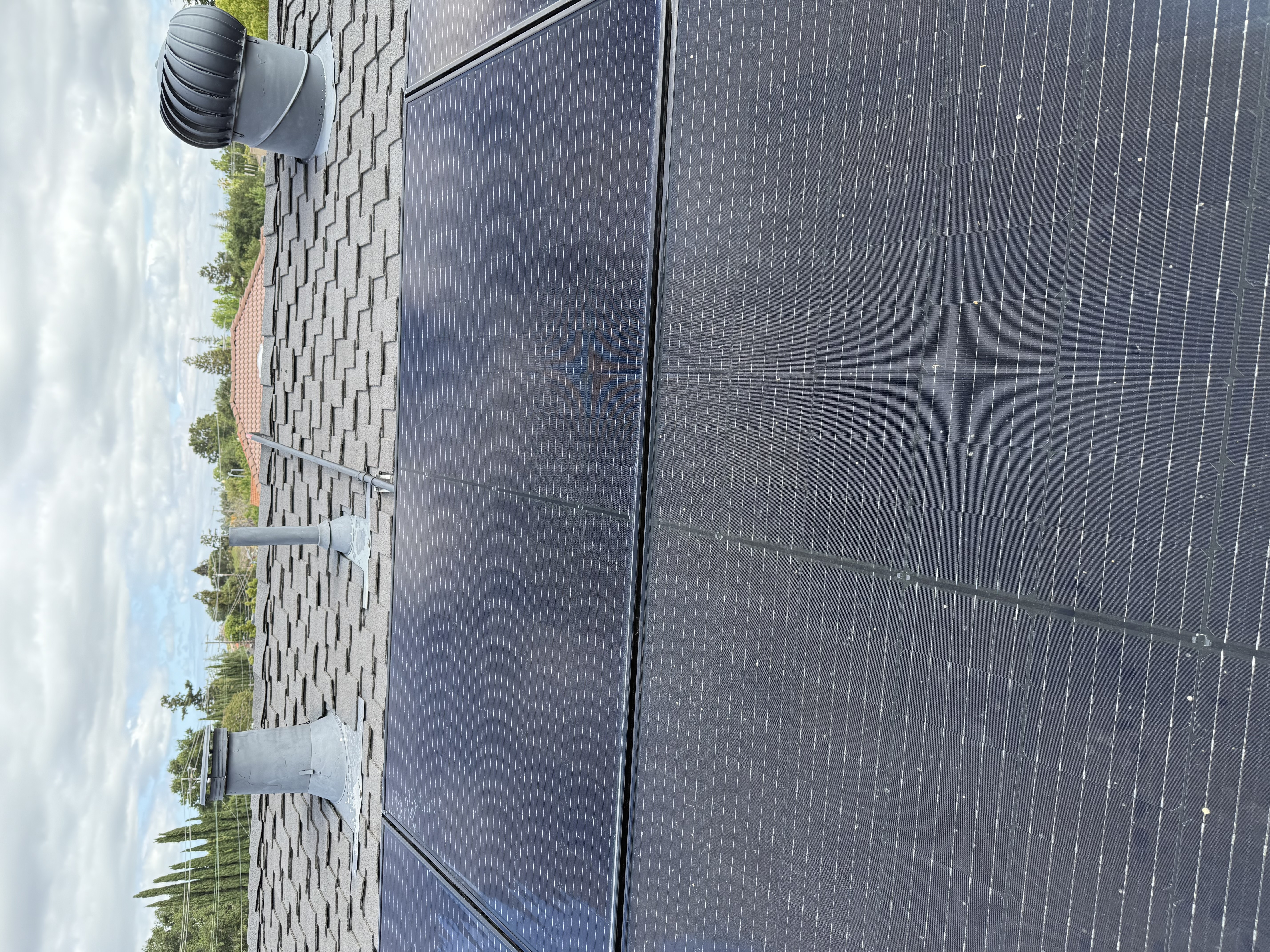 After — Cupertino solar array after deionized water cleaning, no mineral spots