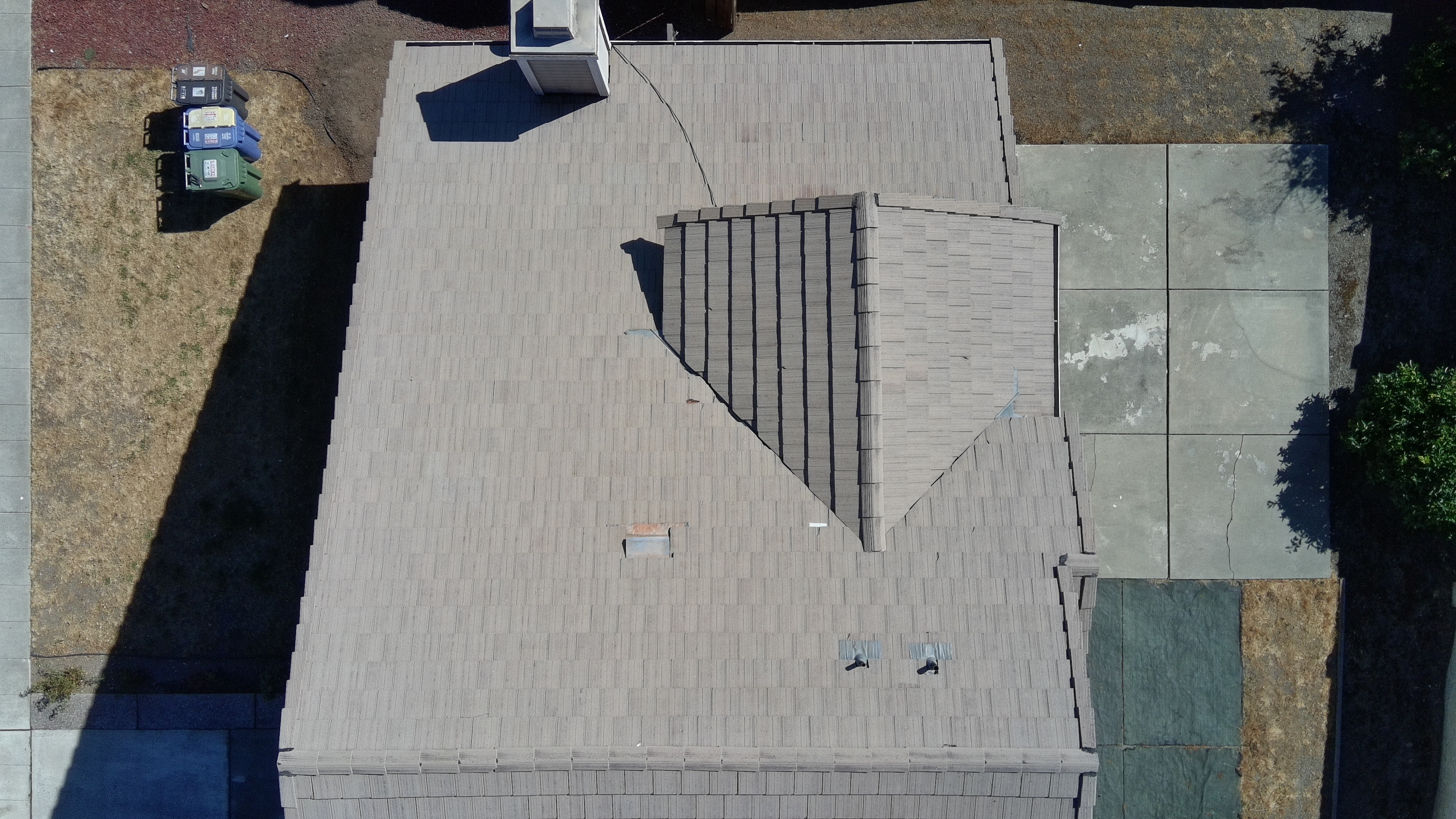 After — Fremont flat tile roof cleaning complete, tile color restored