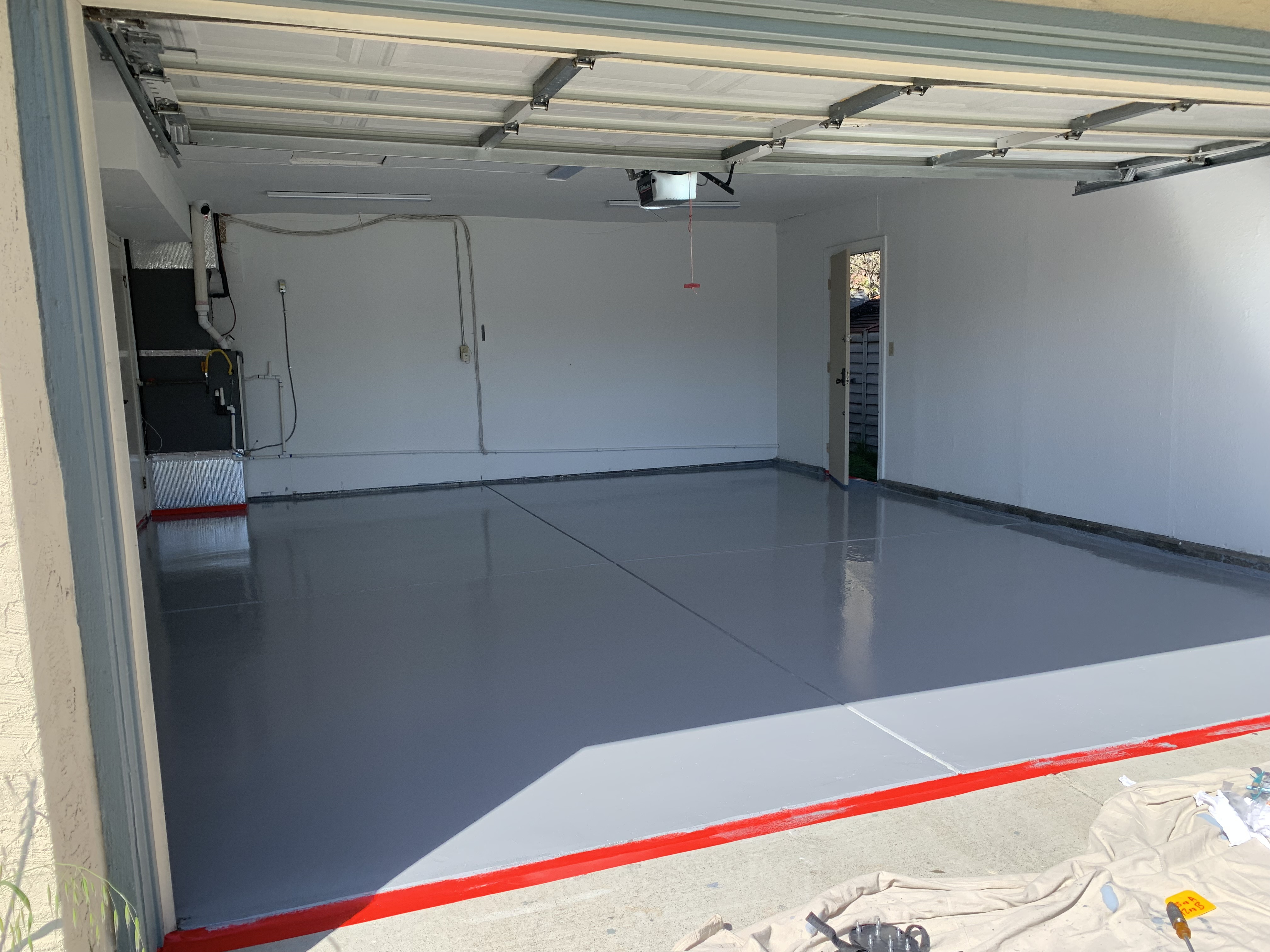 After — Fremont garage floor with solid color epoxy coating complete