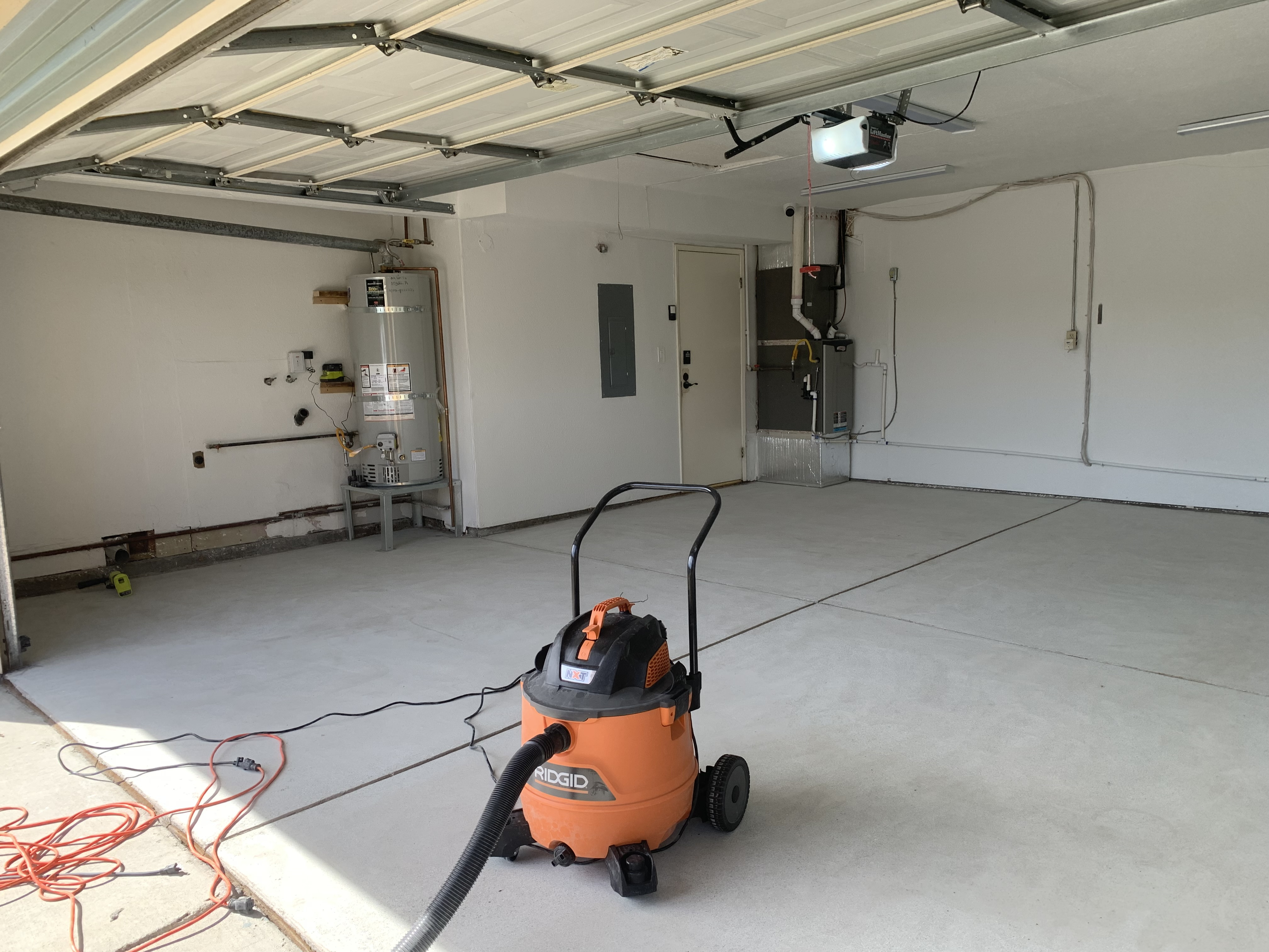 Before — Fremont floor condition before solid color epoxy application