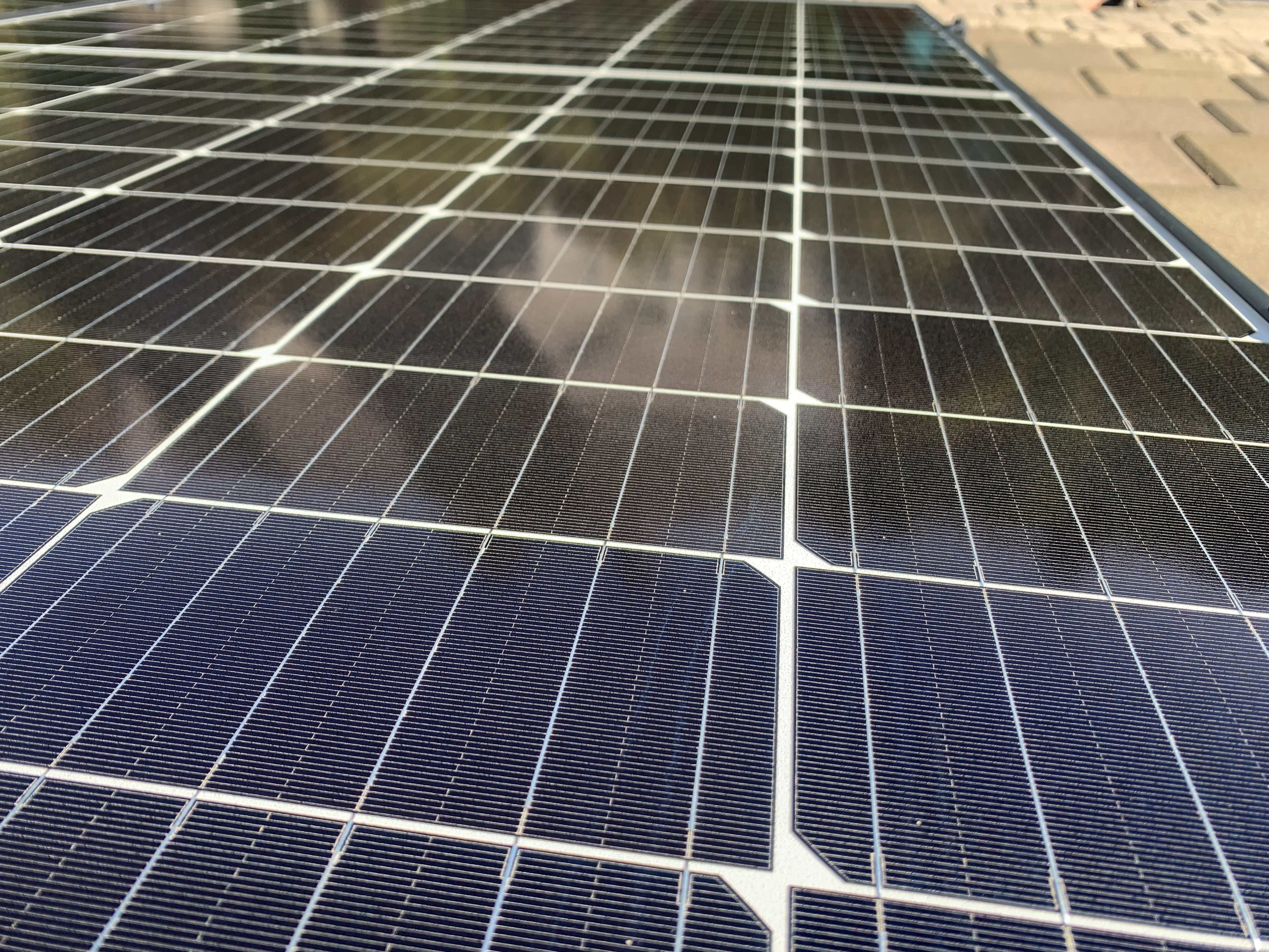 After — Livermore solar panels cleaned, glass clear and uniform