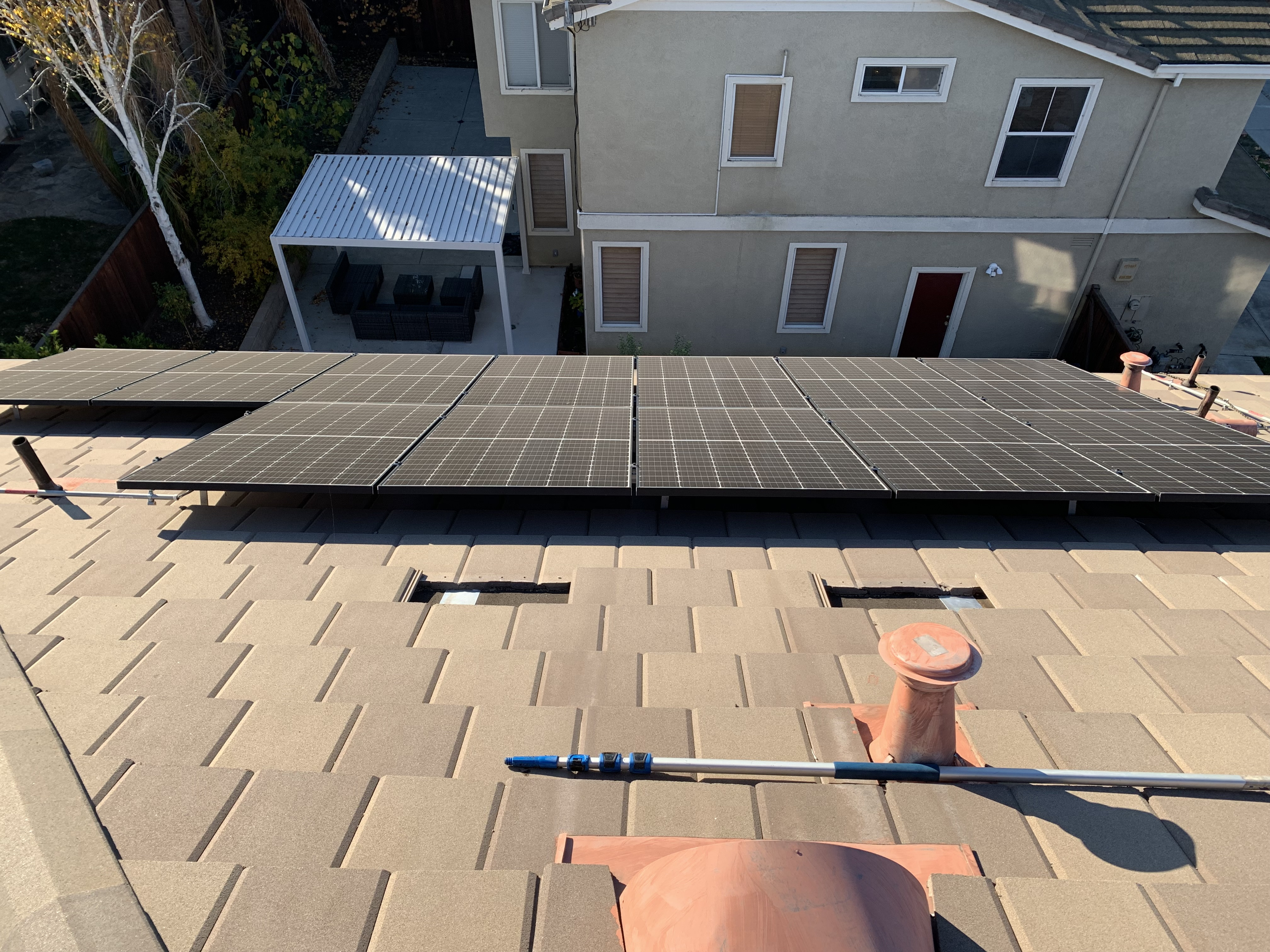 Before — Livermore solar panels with accumulated dust before service