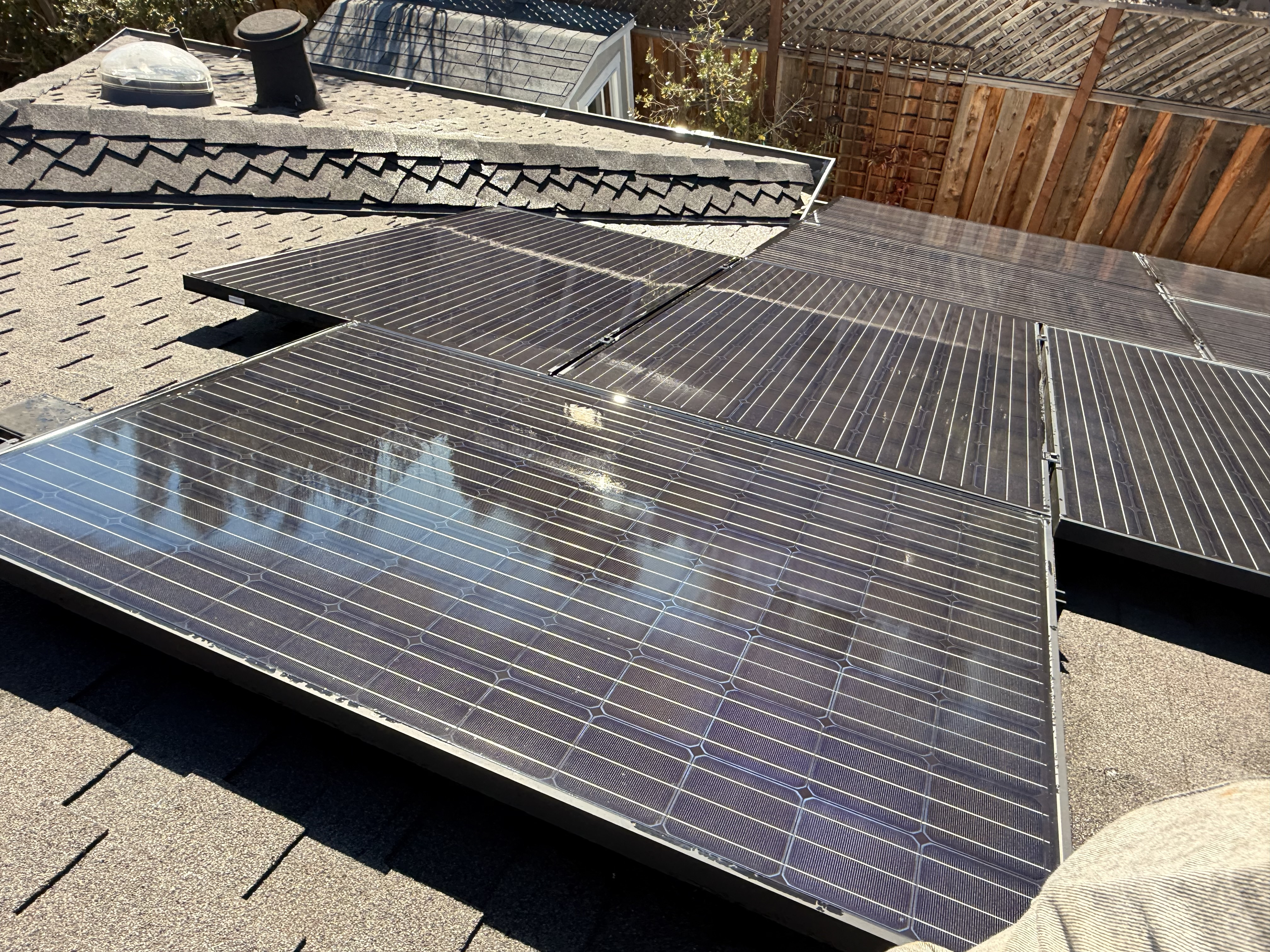 After — Los Altos solar panels cleaned, glass clear and spot-free