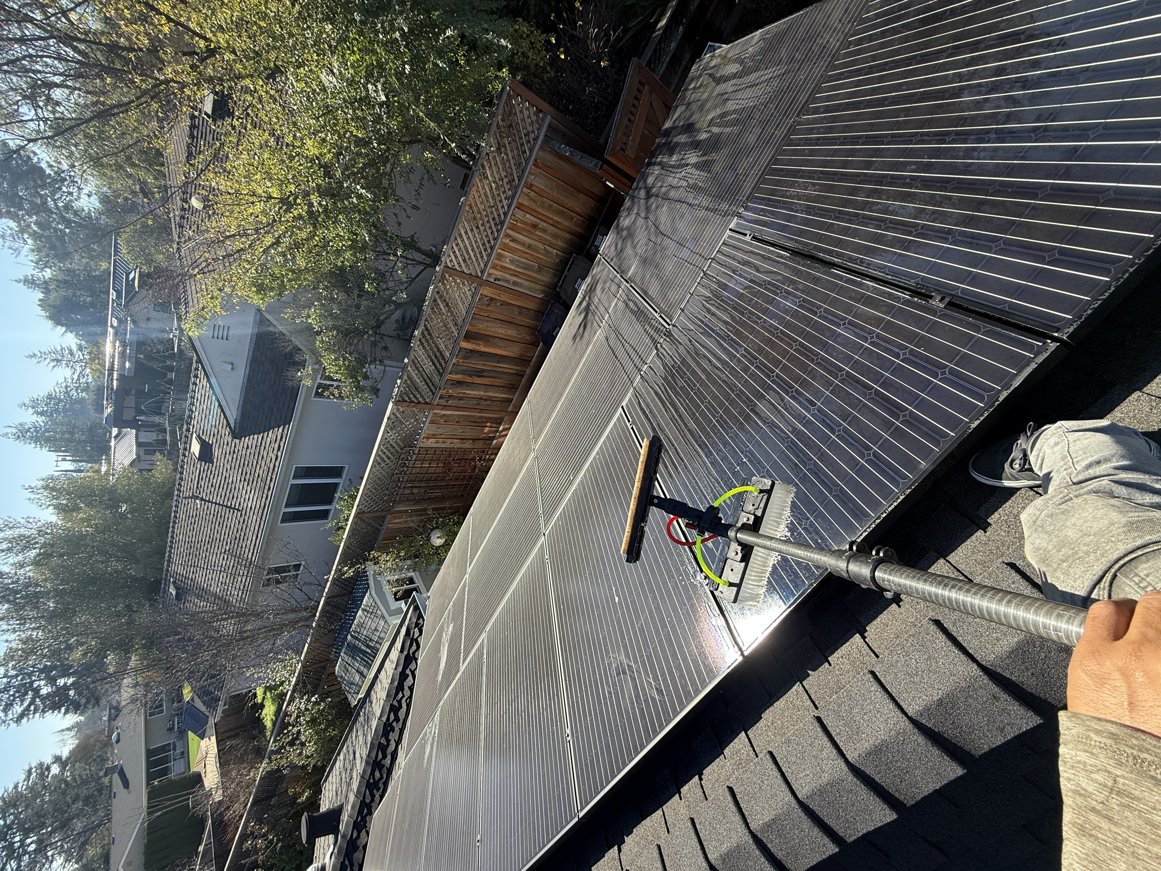 Before — Los Altos solar panel row with soiling before deionized wash