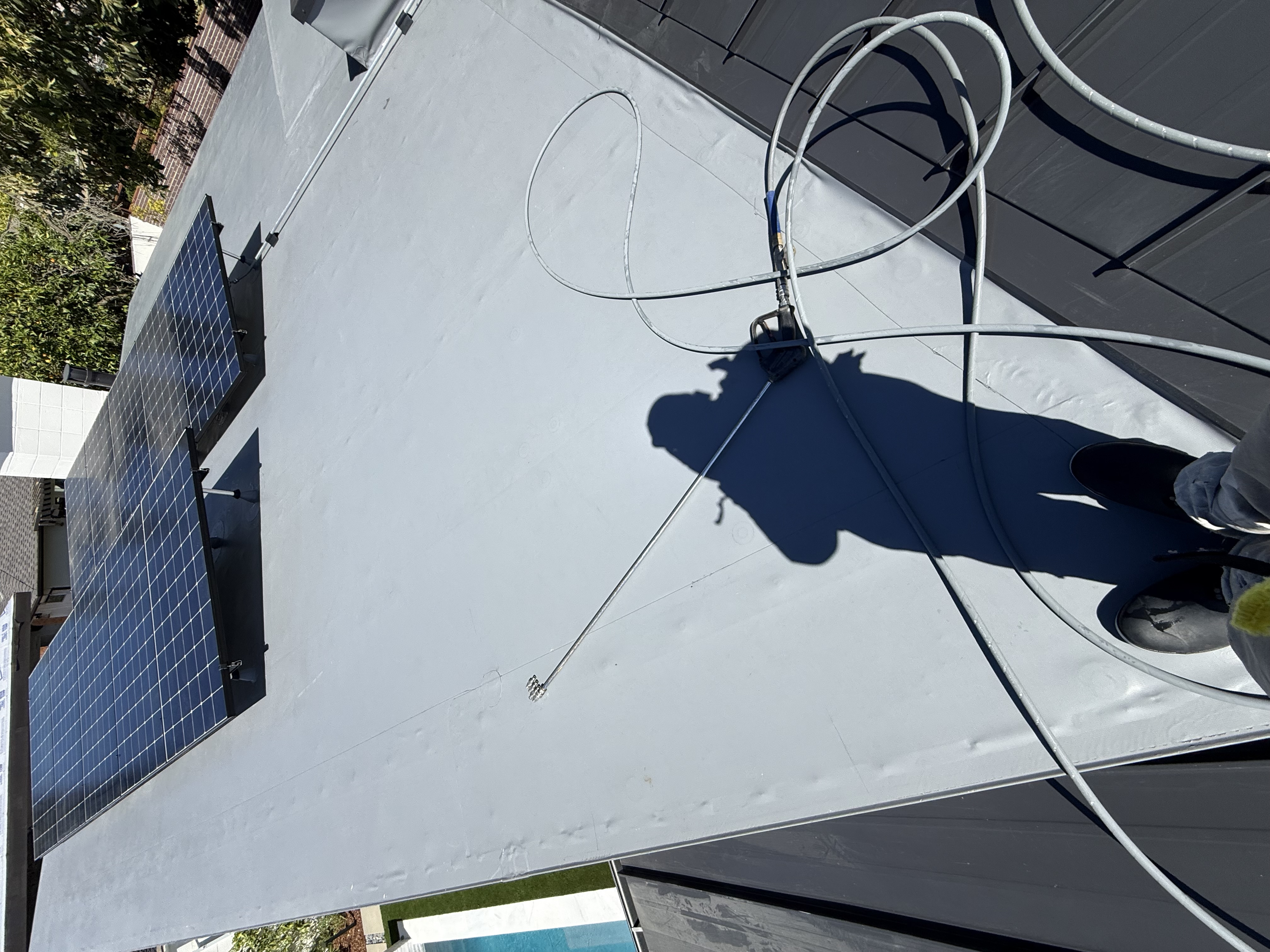 After — Menlo Park roof with moss removed and panels deionized washed