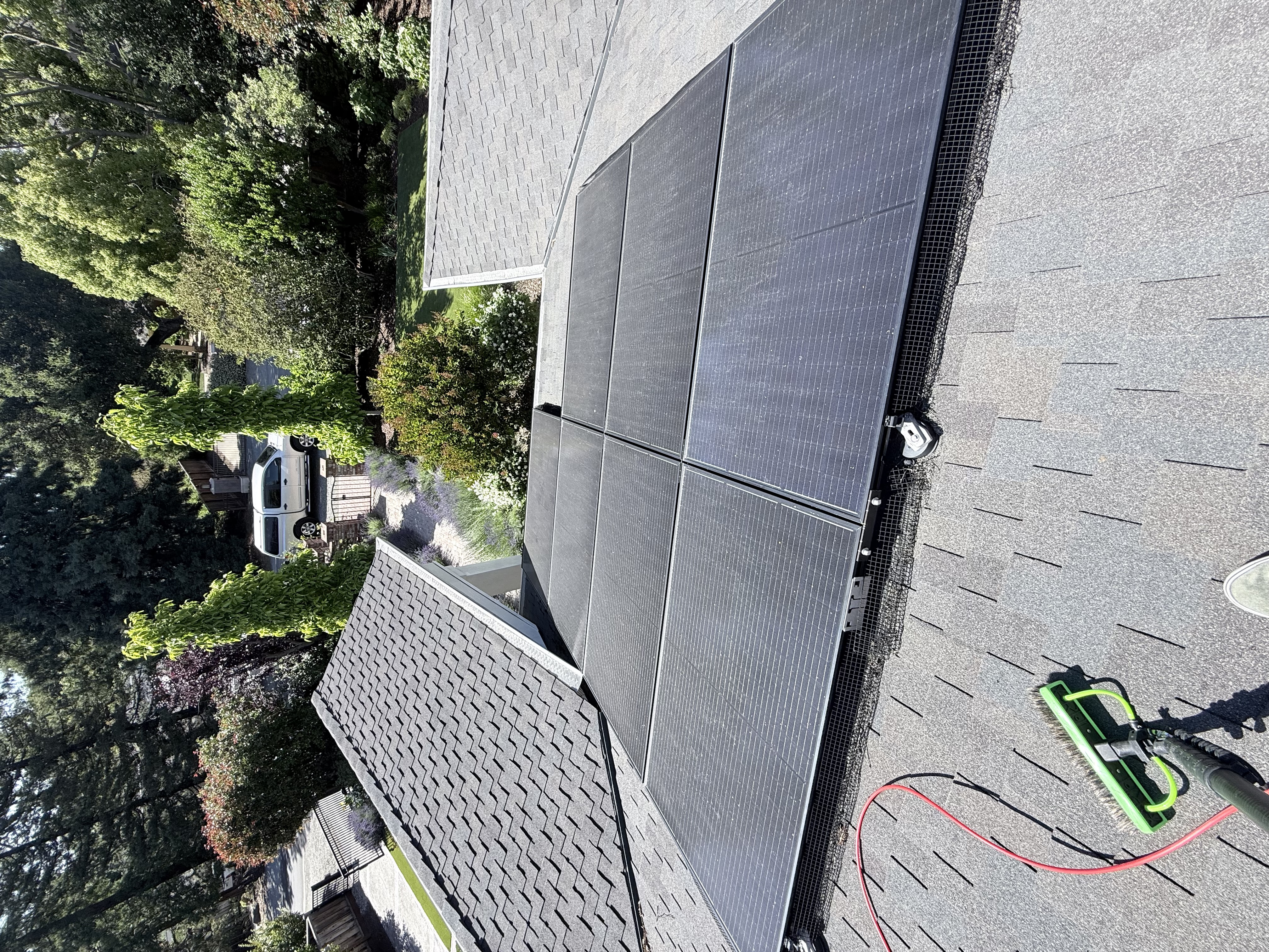 Before — Menlo Park solar panels with dust and bird droppings before cleaning