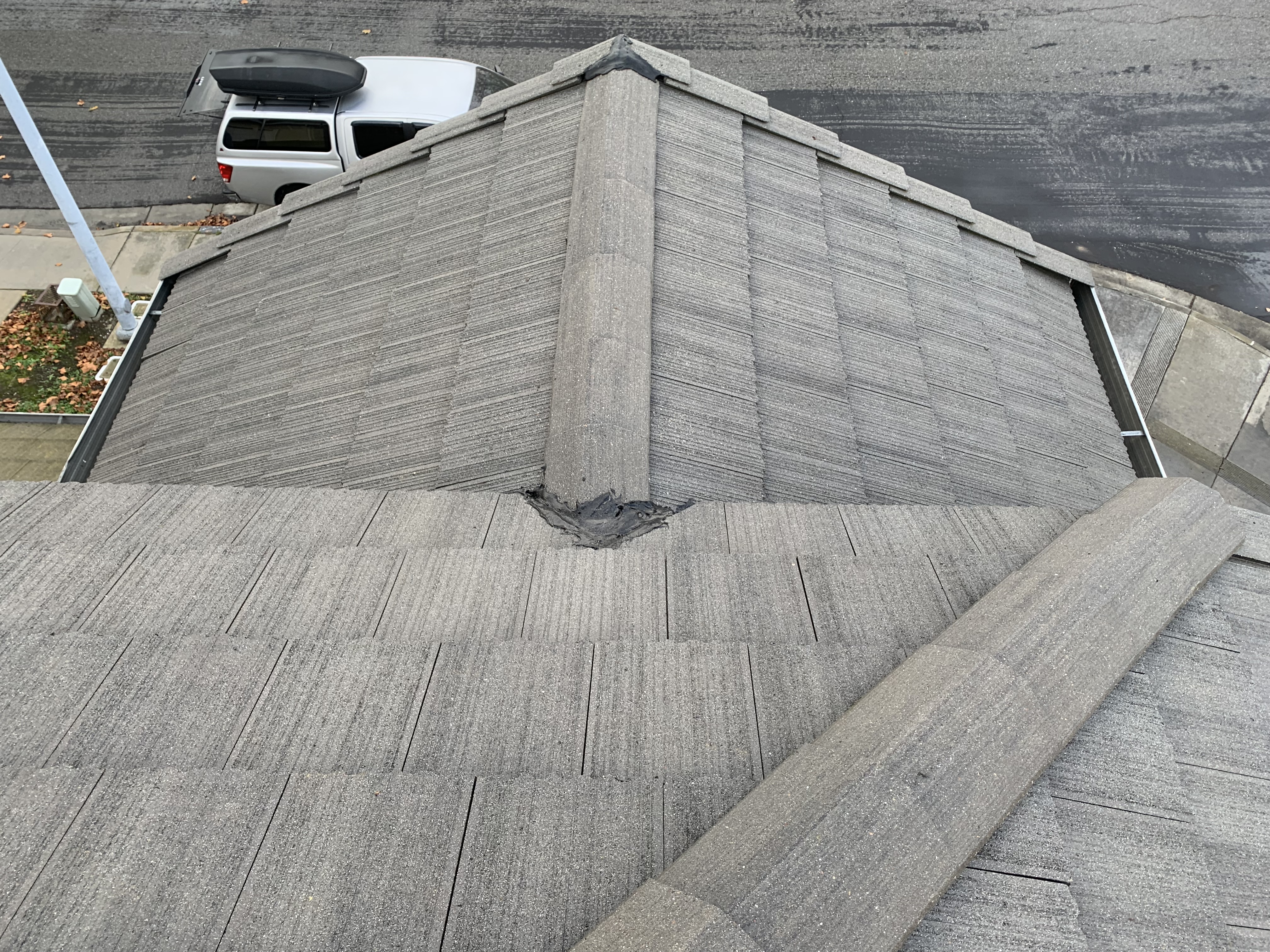 After — Milpitas concrete tile roof clean, no algae visible