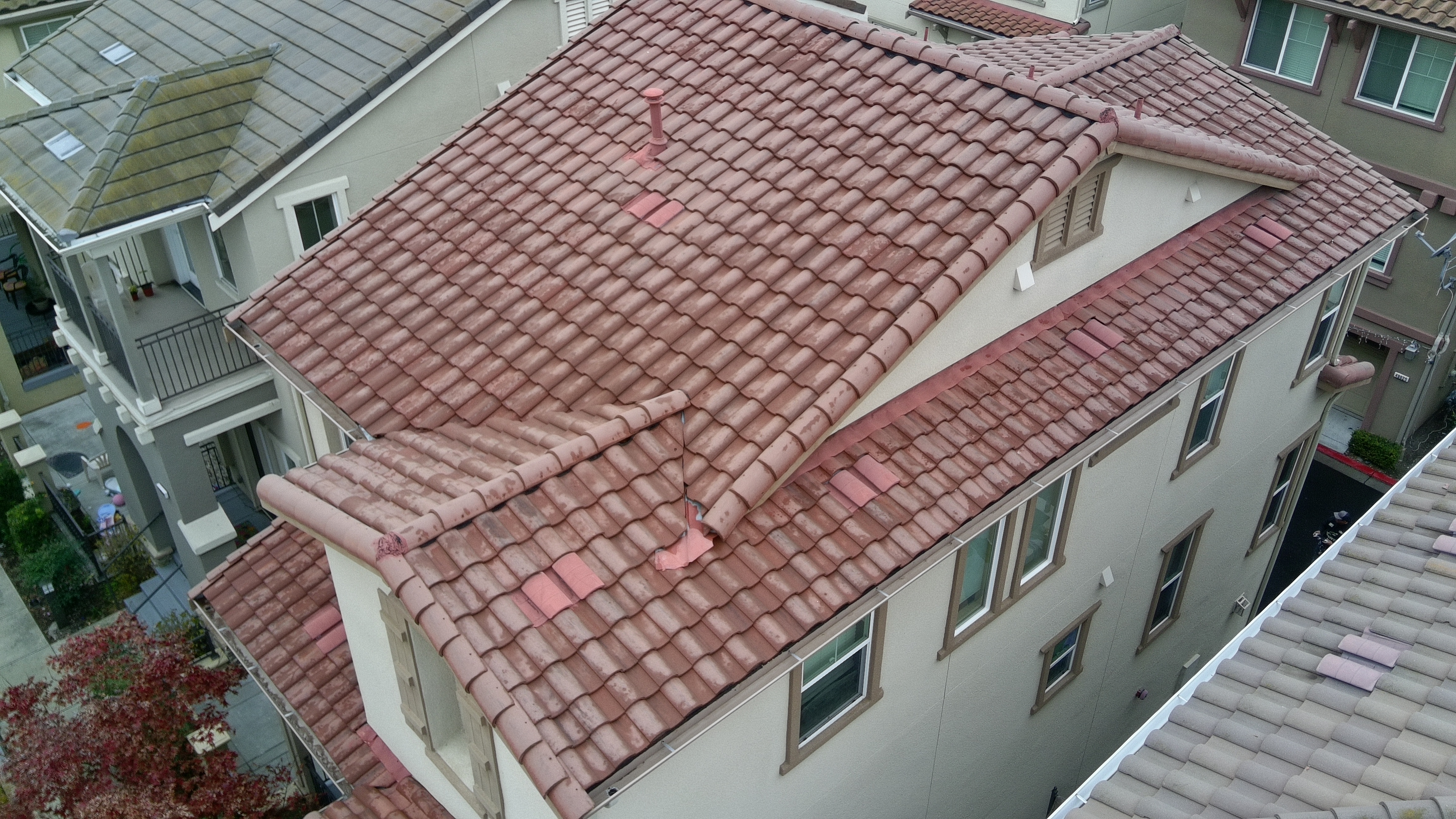 After — Milpitas roof after soft wash, moss cleared from north-facing plane