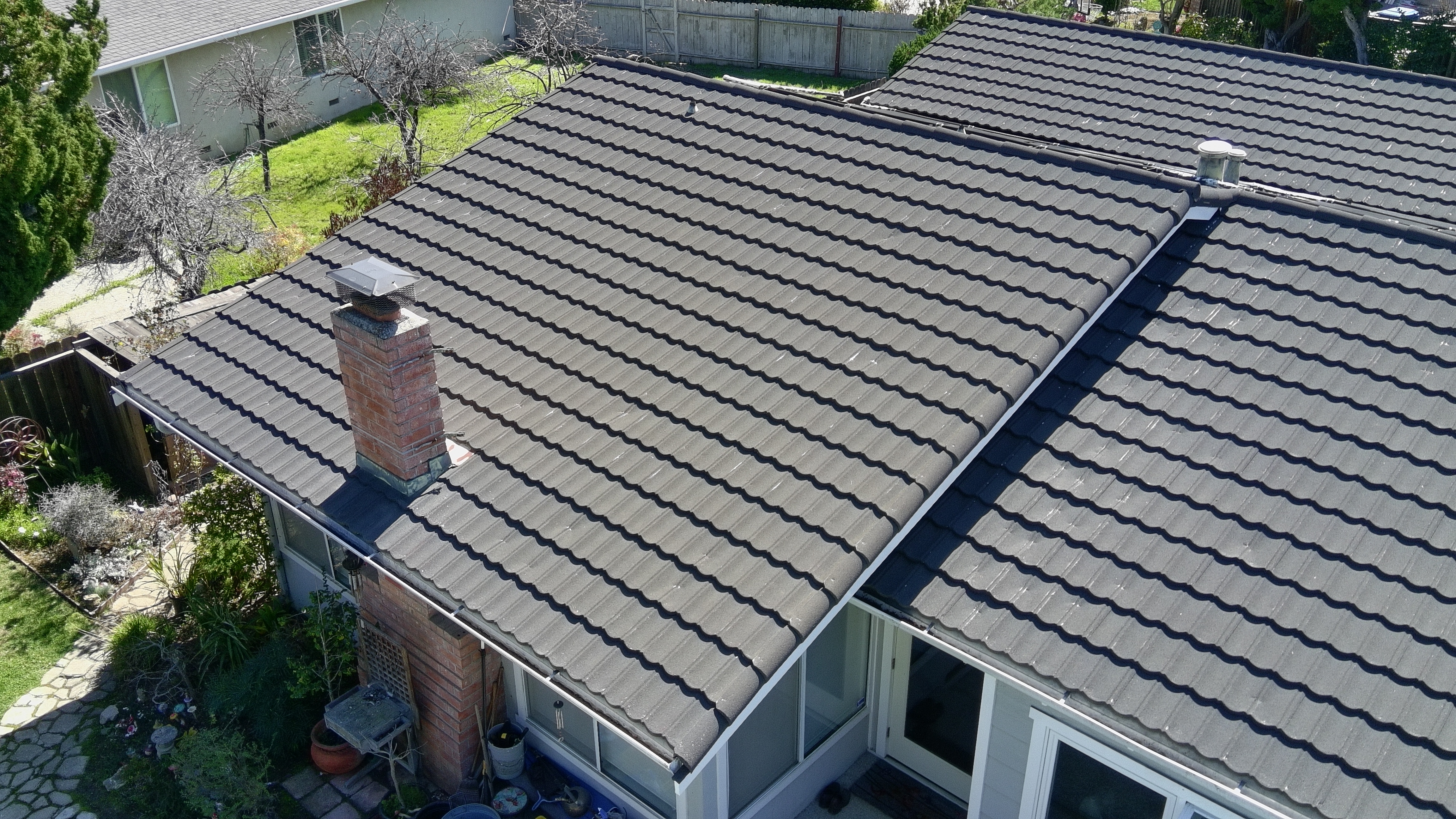 After — Monte Sereno roof clean, moss and lichen fully removed