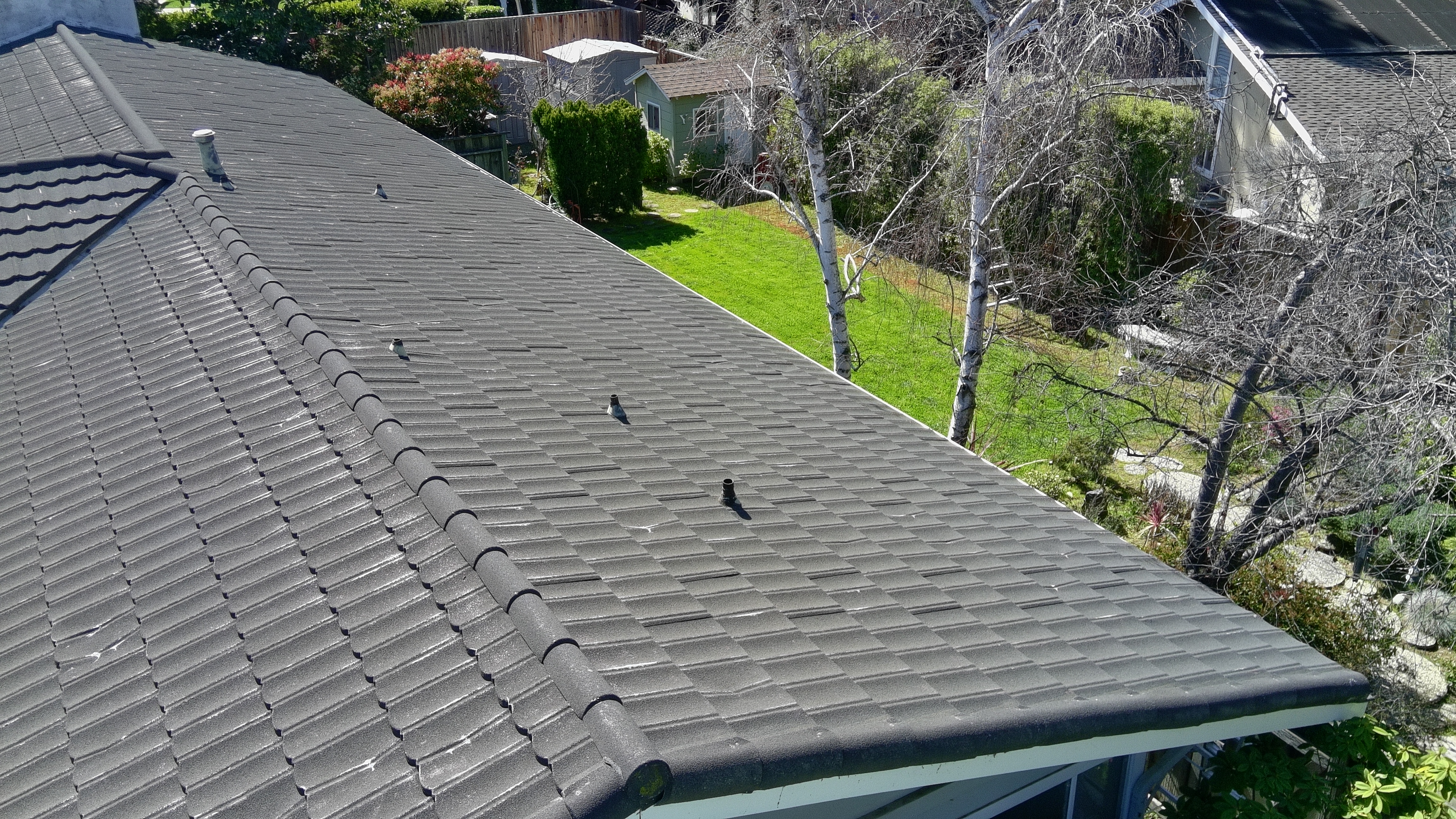 After — Monte Sereno roof tiles clean, original color restored