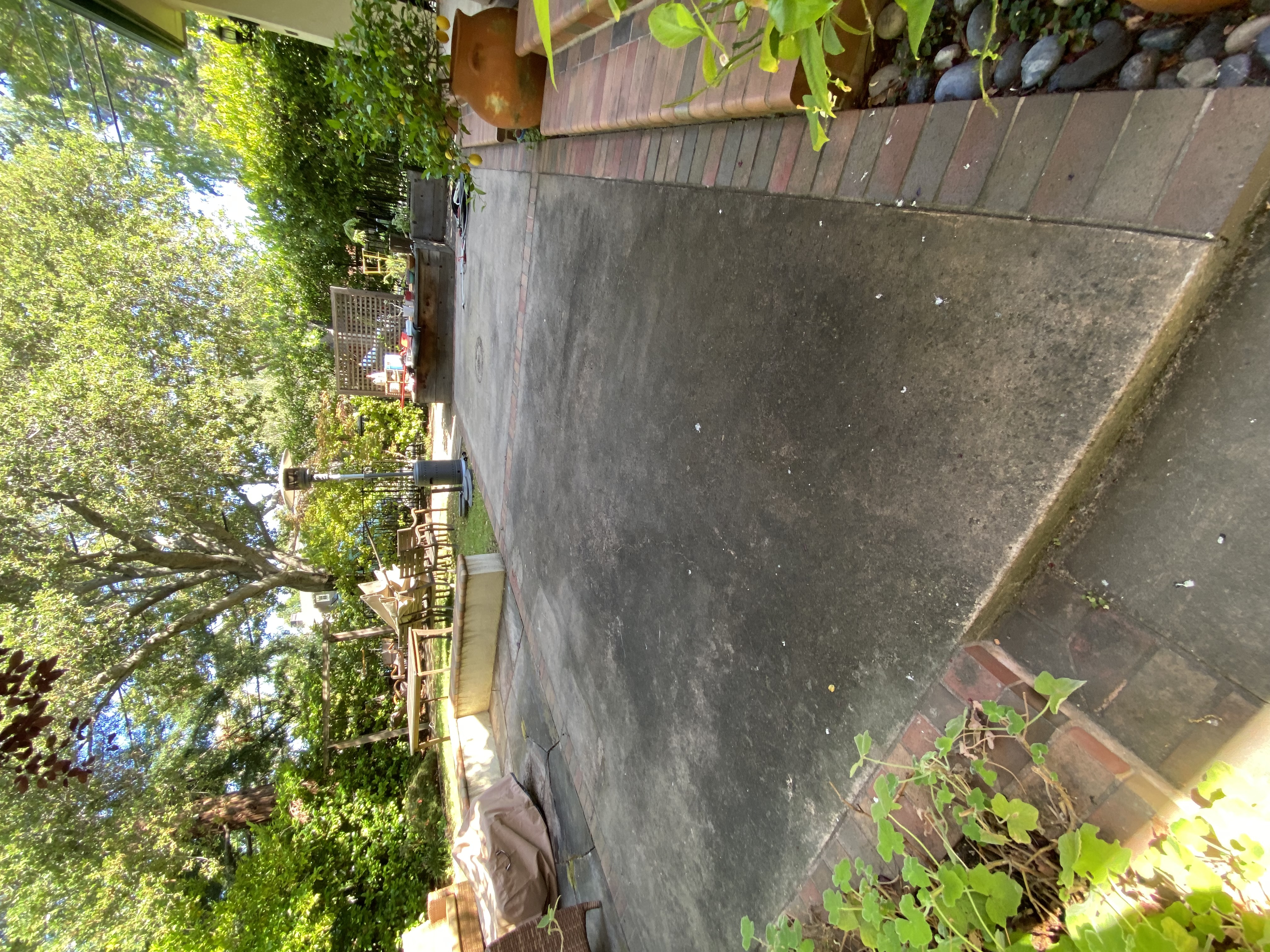 Before — Palo Alto patio and driveway before surface cleaning