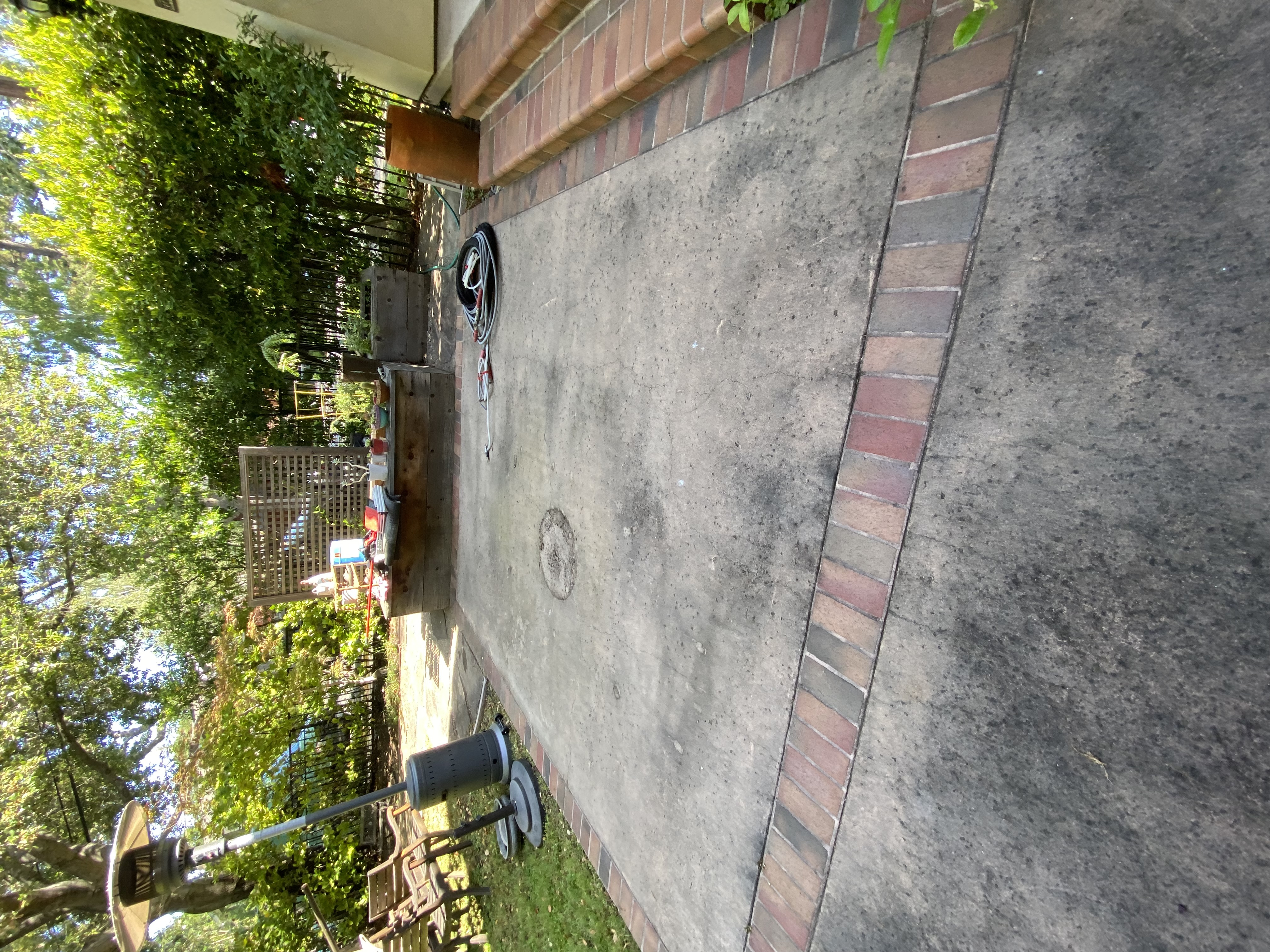Before — Palo Alto backyard patio before surface cleaning project
