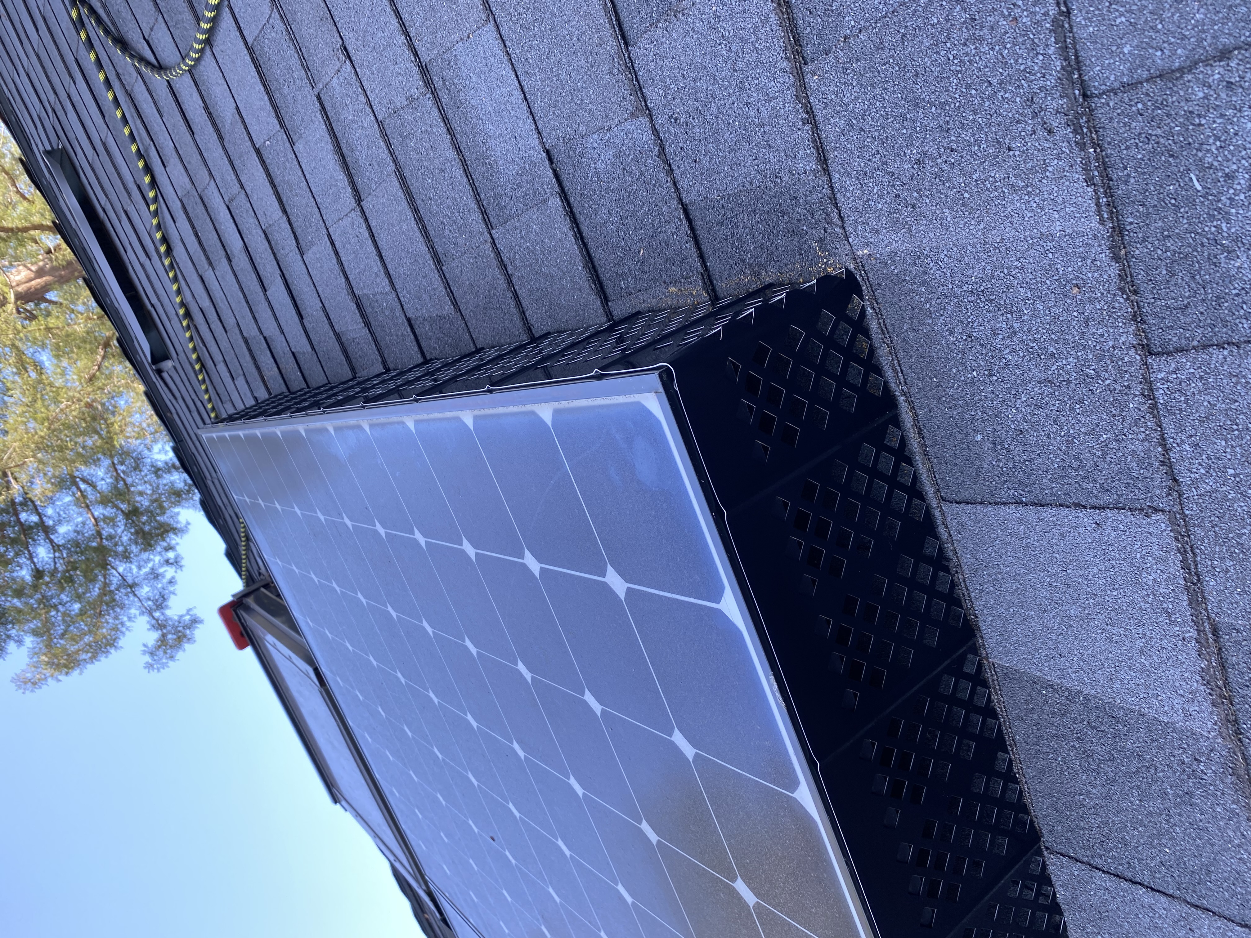 After — Palo Alto solar panel bird proofing mesh installed