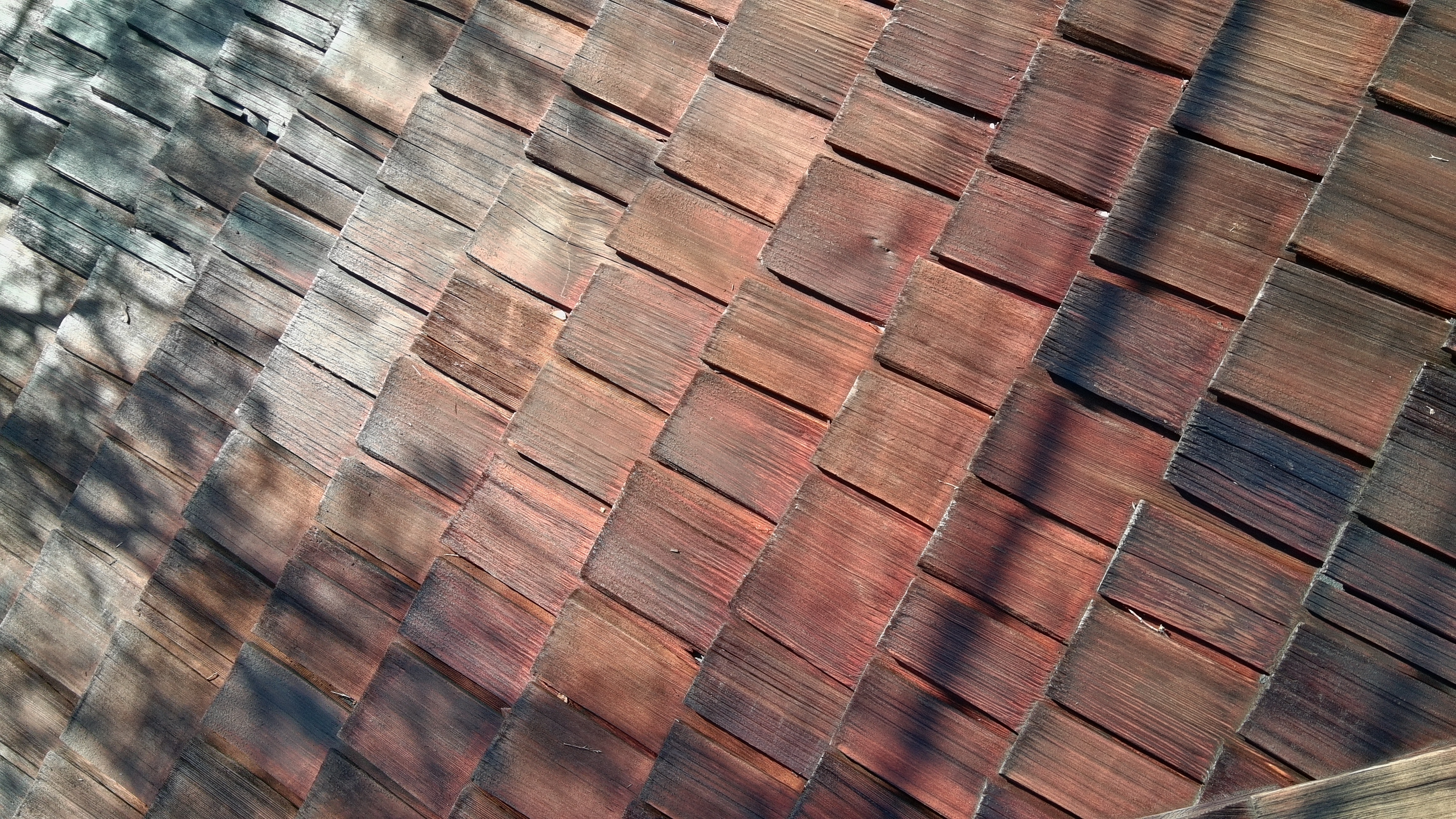 After — Palo Alto garage cedar shake roof after cleaning complete