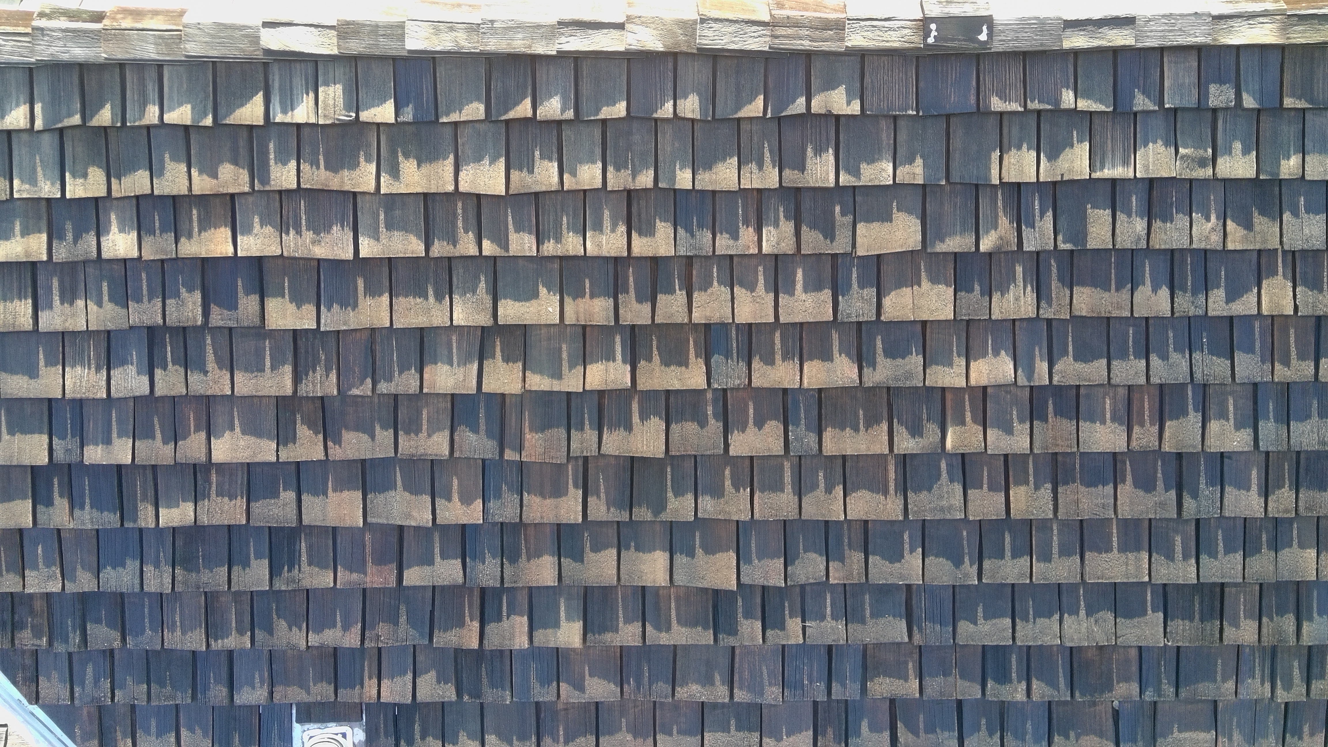 After — Palo Alto cedar shake clean, intact and undamaged after treatment