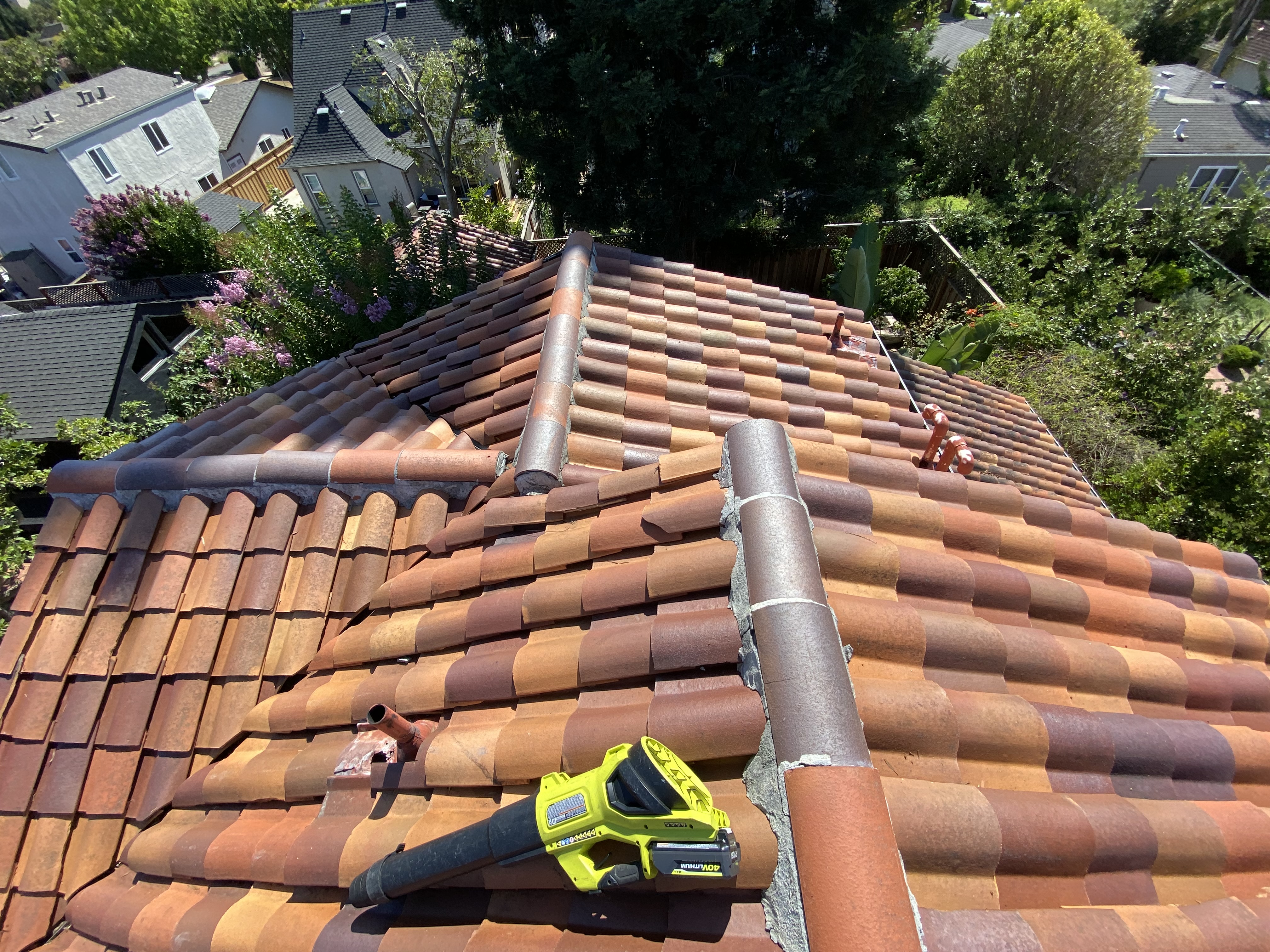 After — Palo Alto tile roof surface clean, biological growth eliminated