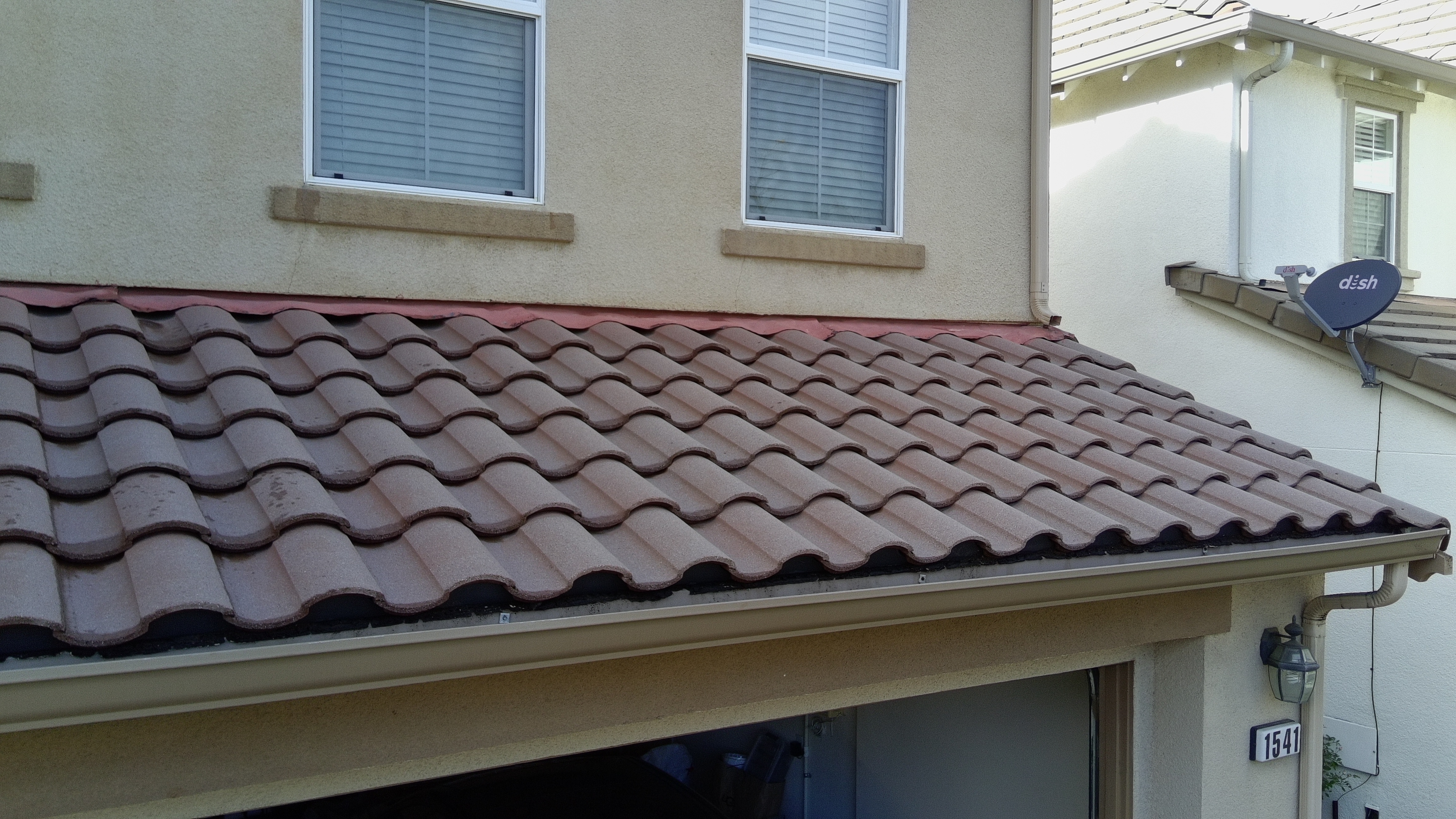 After — San Jose concrete S-tile roof cleaned, algae and moss removed