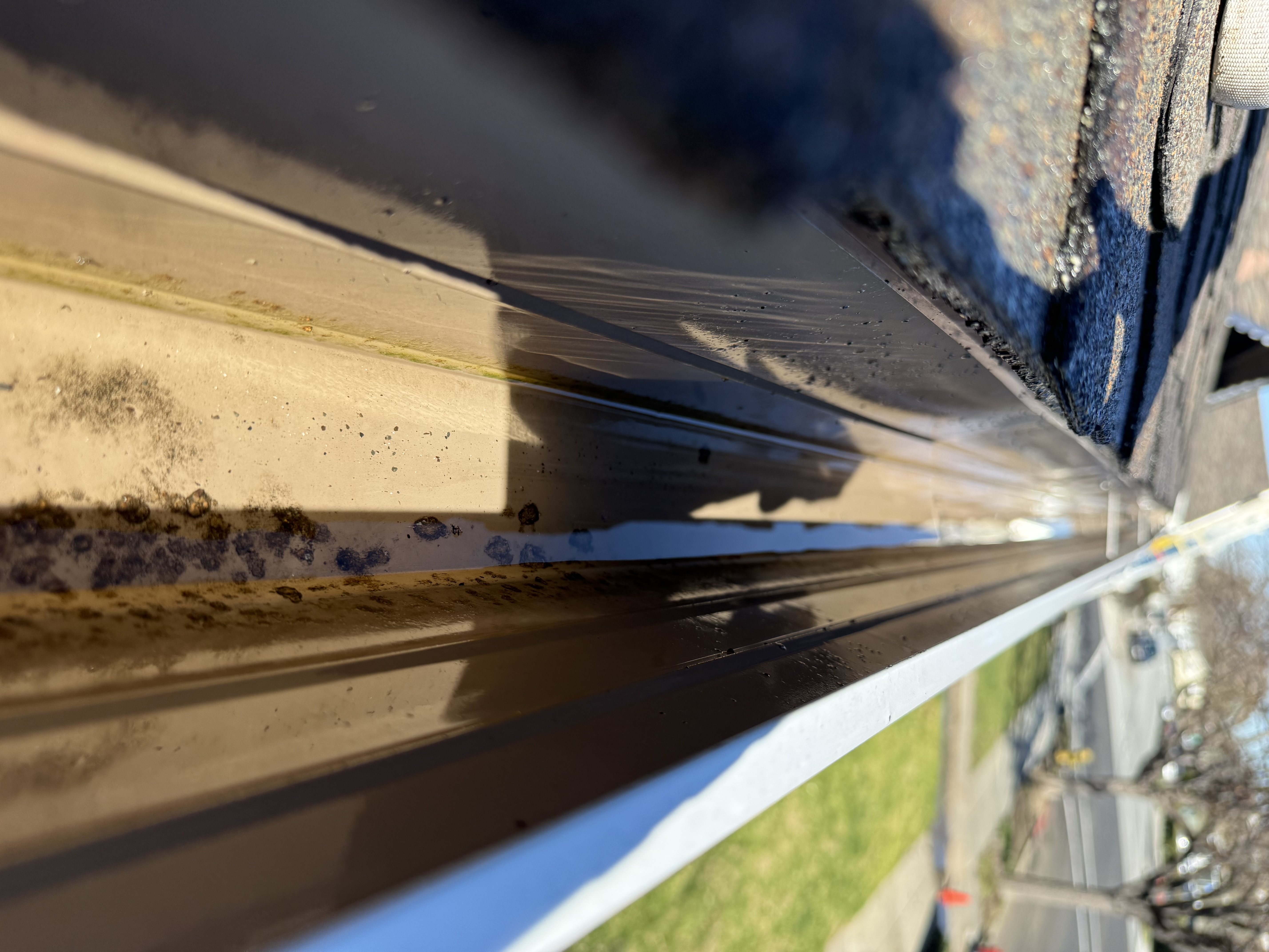 After — San Jose gutters fully cleaned and flushed, clear trough