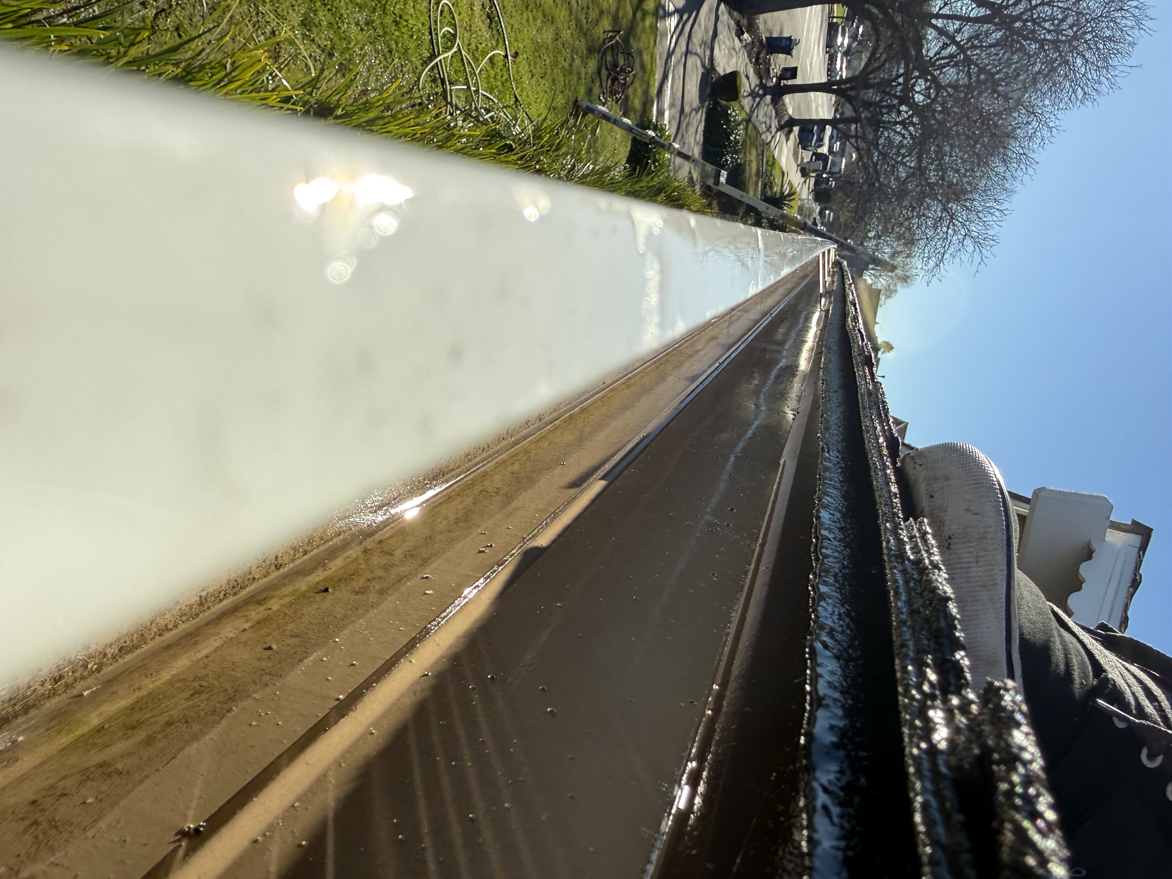 After — San Jose gutter clean, downspout inlet cleared