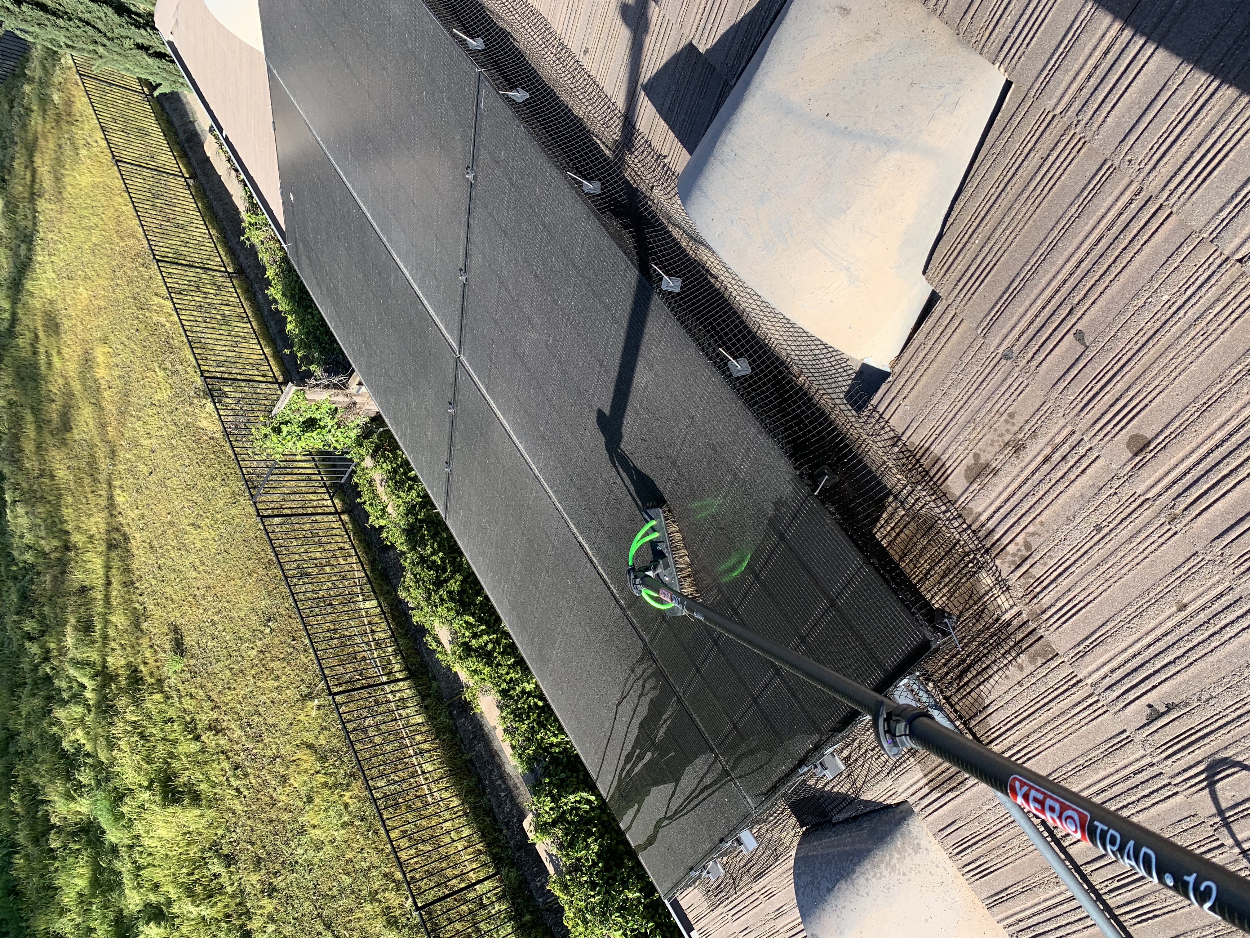 Before — San Jose solar panels with heavy soiling before deionized wash
