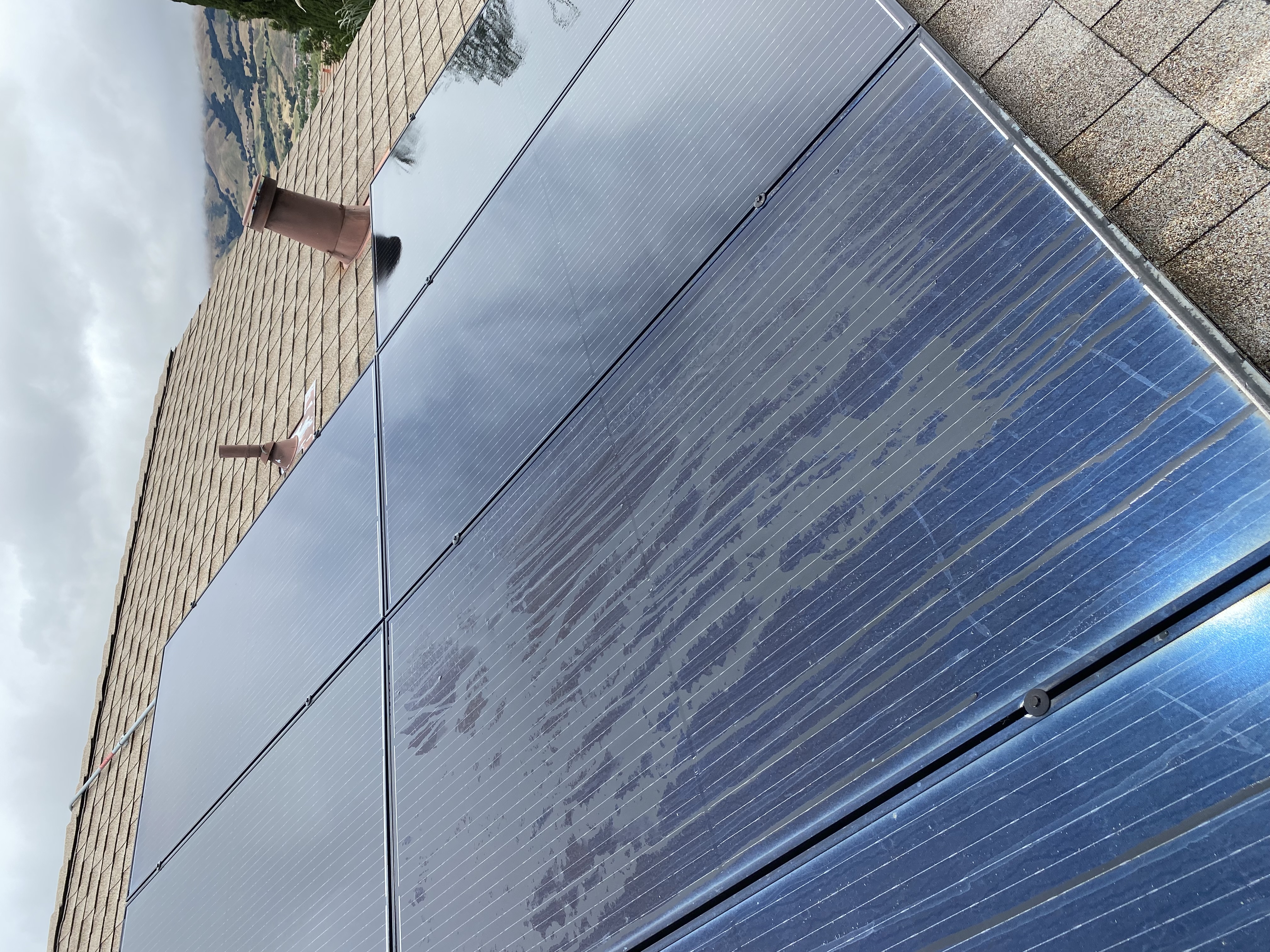 Before — San Jose solar panels with dust and bird dropping buildup