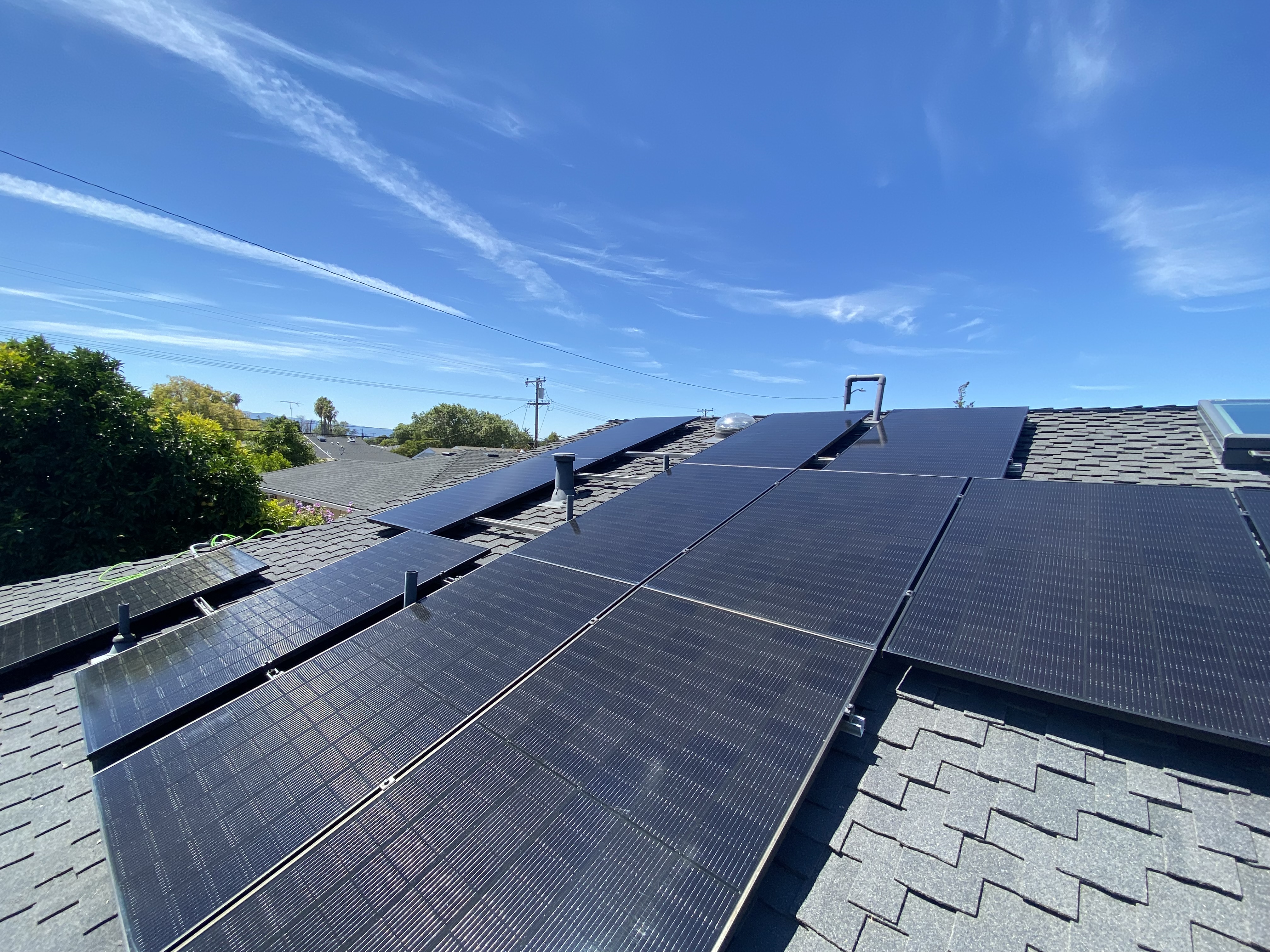 After — San Jose solar panel array clean, bird droppings fully removed