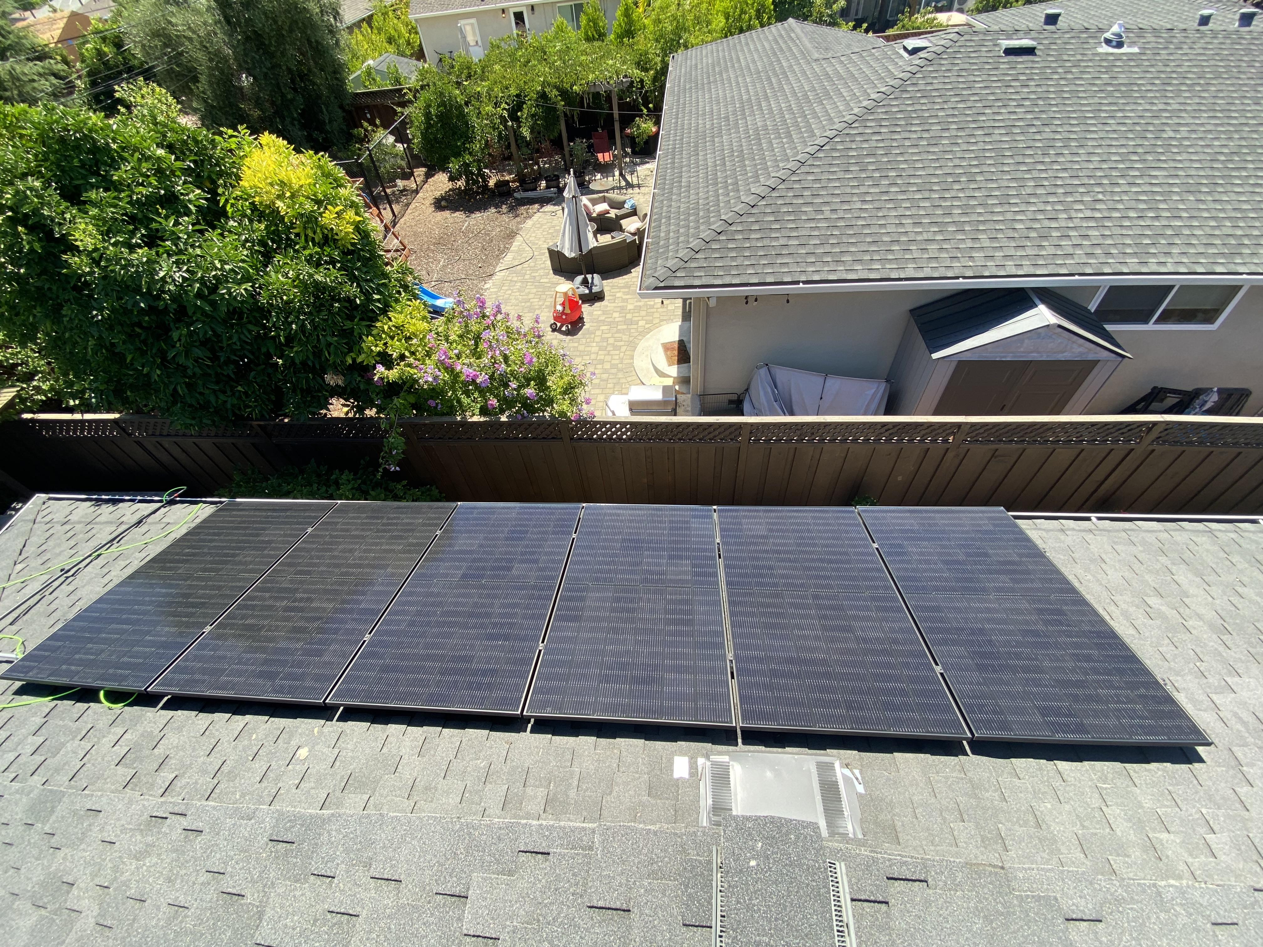 After — San Jose solar panels cleaned, wide view of restored array
