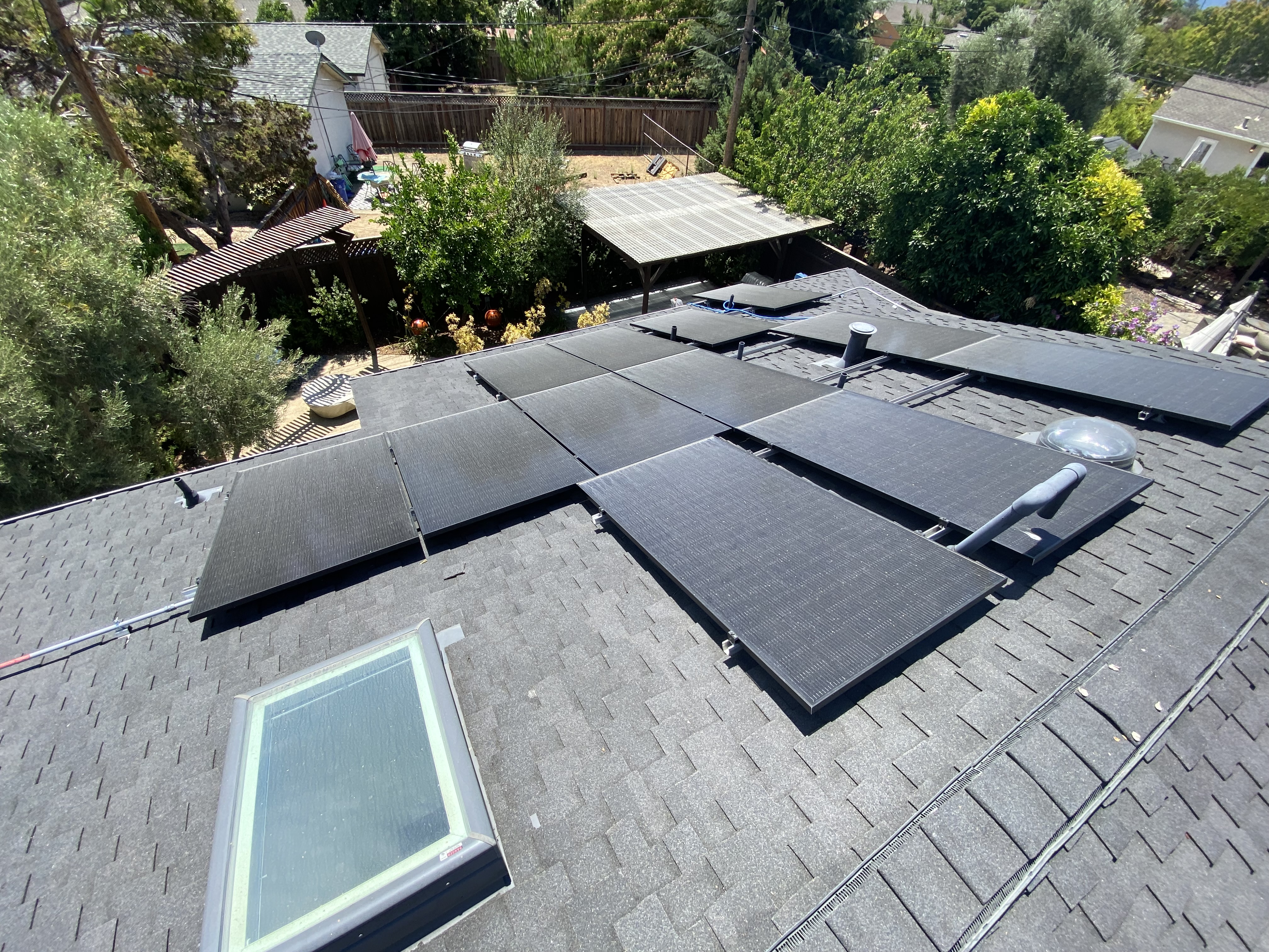 Before — San Jose rooftop solar array with dust accumulation before service