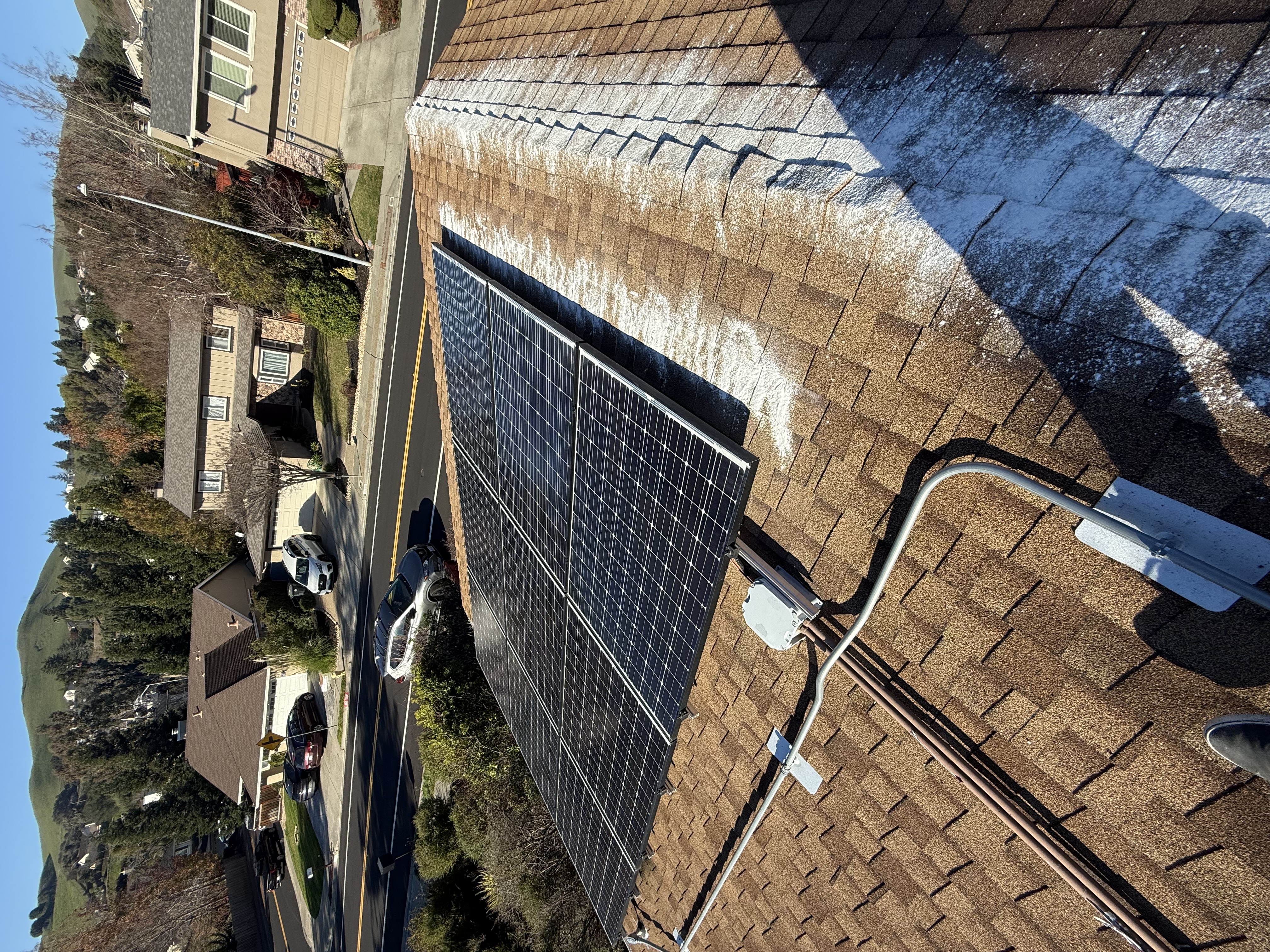 After — San Ramon roof wash complete, shingles restored and zinc treatment in place