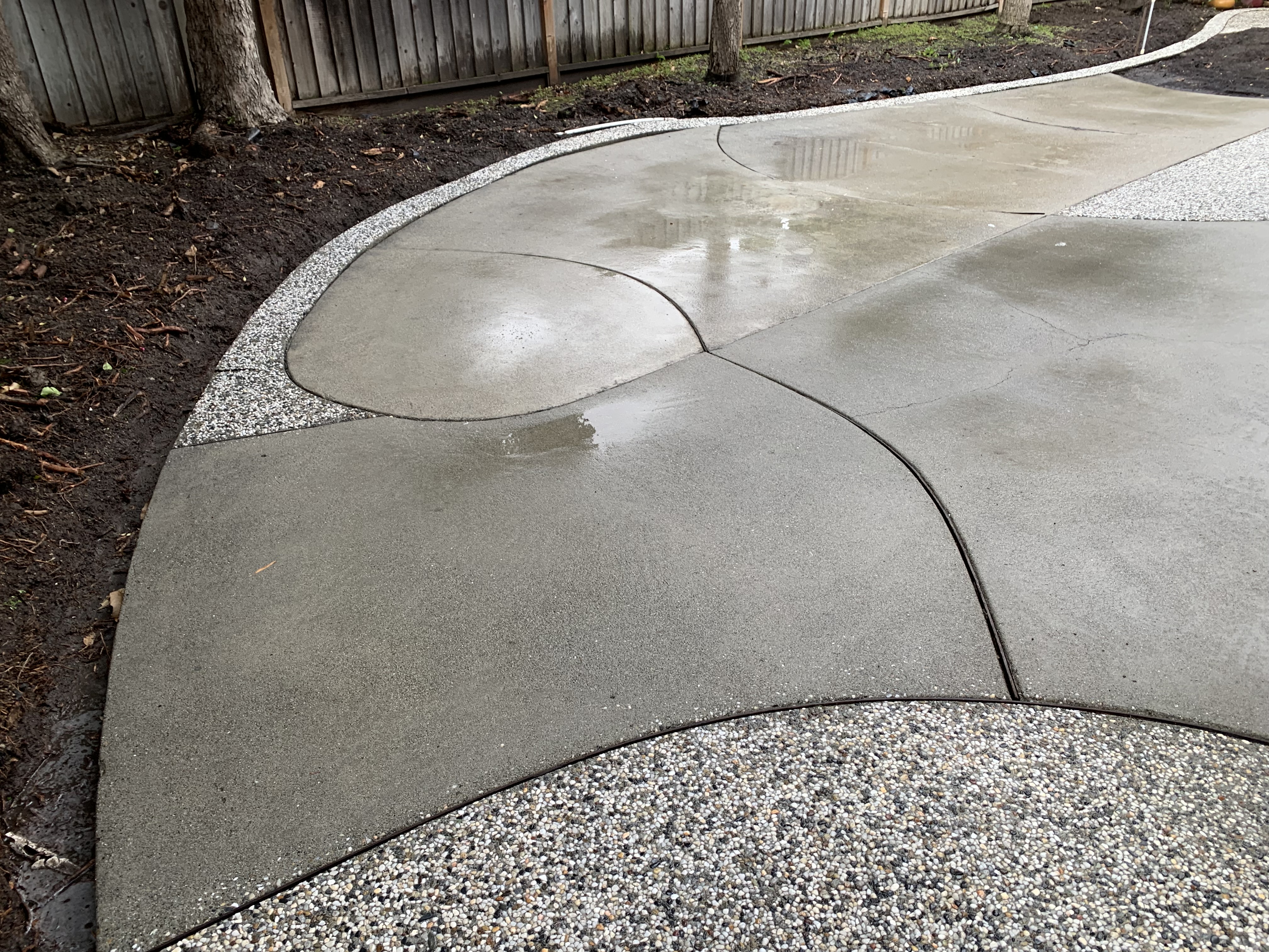 After — Sunnyvale backyard concrete clean after pressure washing
