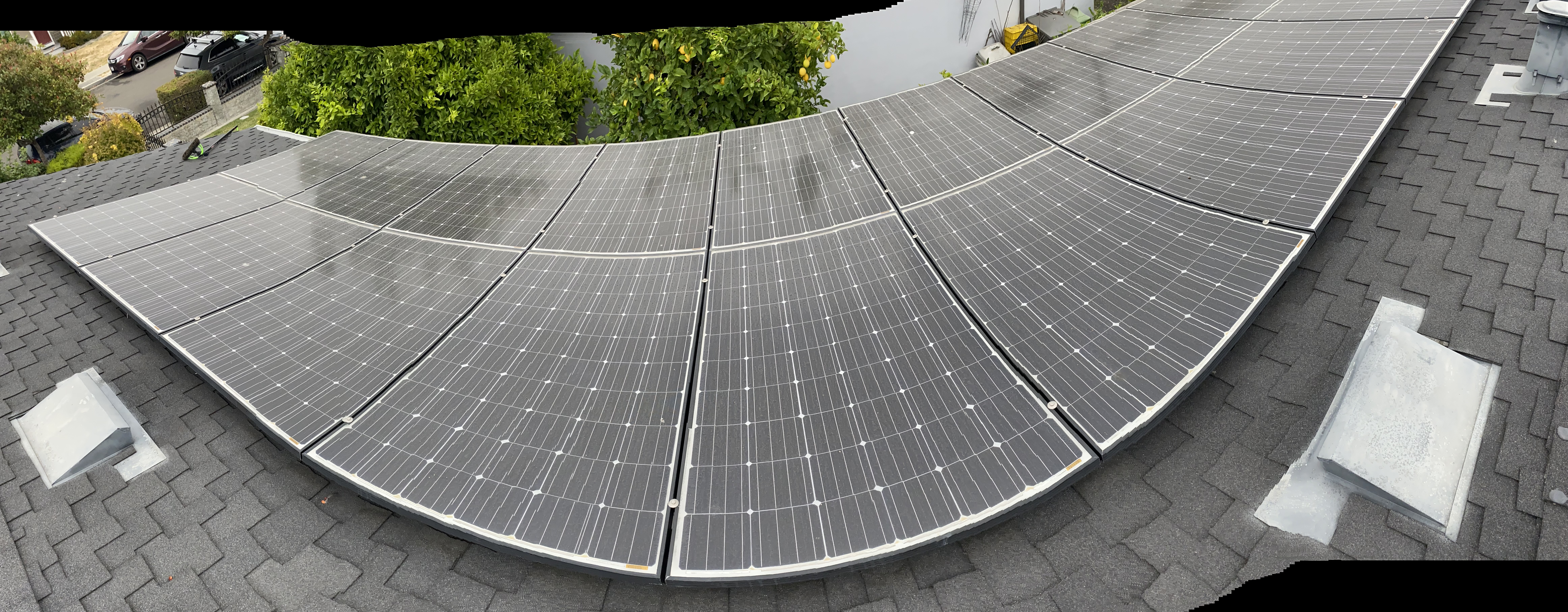 Before — Sunnyvale solar panels with seasonal pollen accumulation